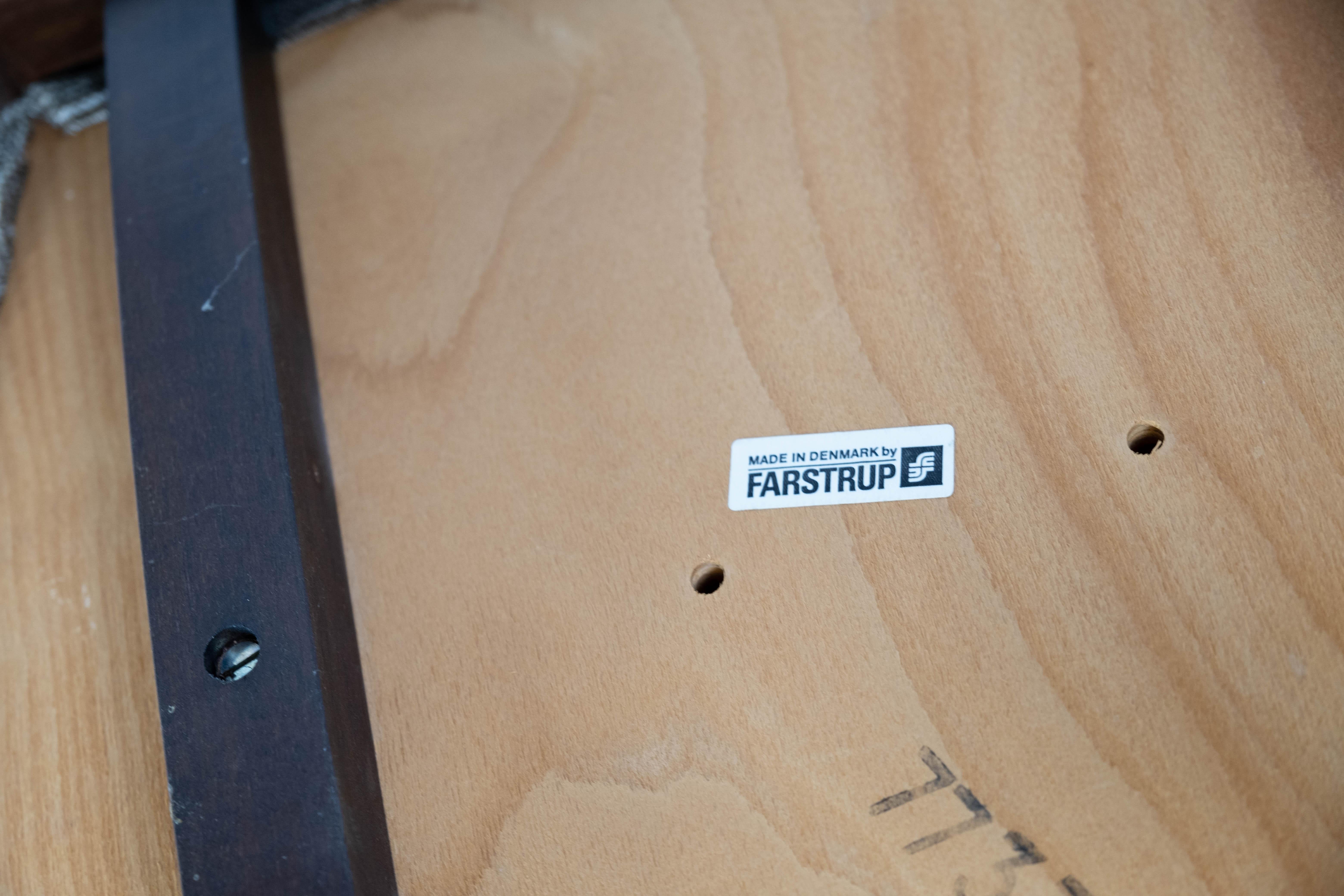 Satz von vier Esszimmerstühlen aus dunklem Holz von Faarstrup aus den 1960er Jahren im Angebot 6