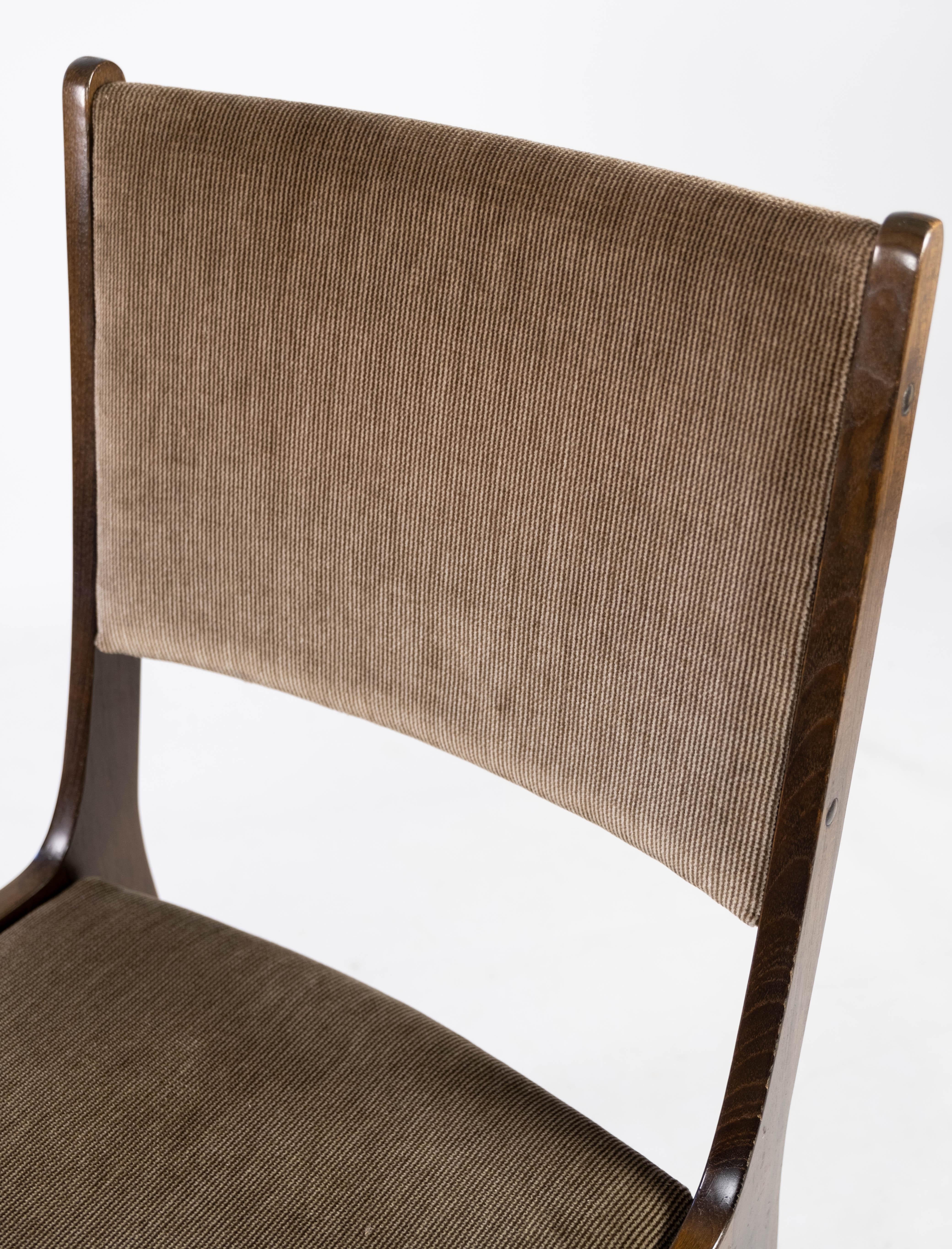 Set of Four Dining Room Chairs in Dark Wood of Danish Design by Faarstrup, 1960s For Sale 3