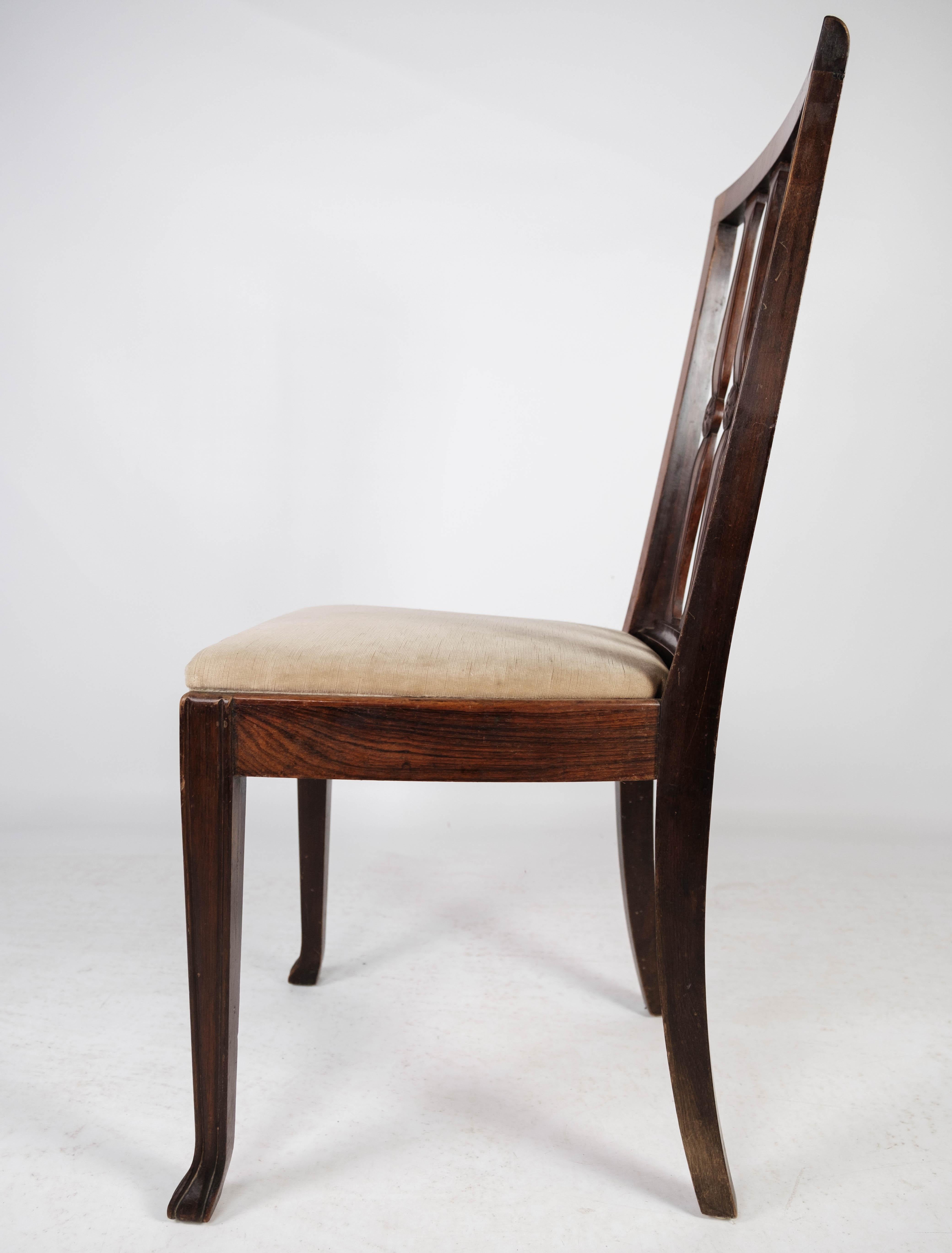 Ensemble de quatre chaises de salle à manger en bois de rose, années 1920 en vente 5
