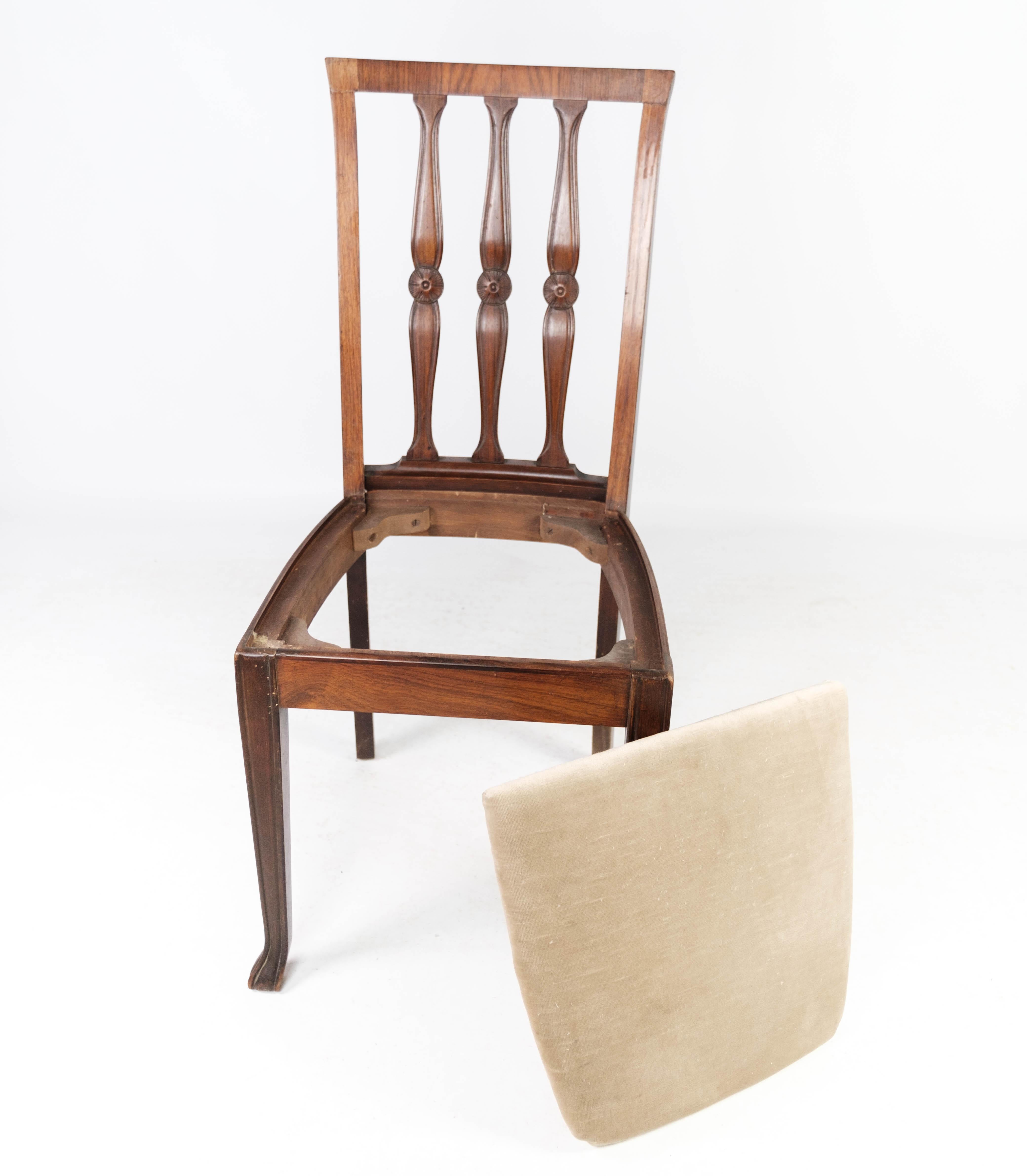 Ensemble de quatre chaises de salle à manger en bois de rose, années 1920 en vente 8