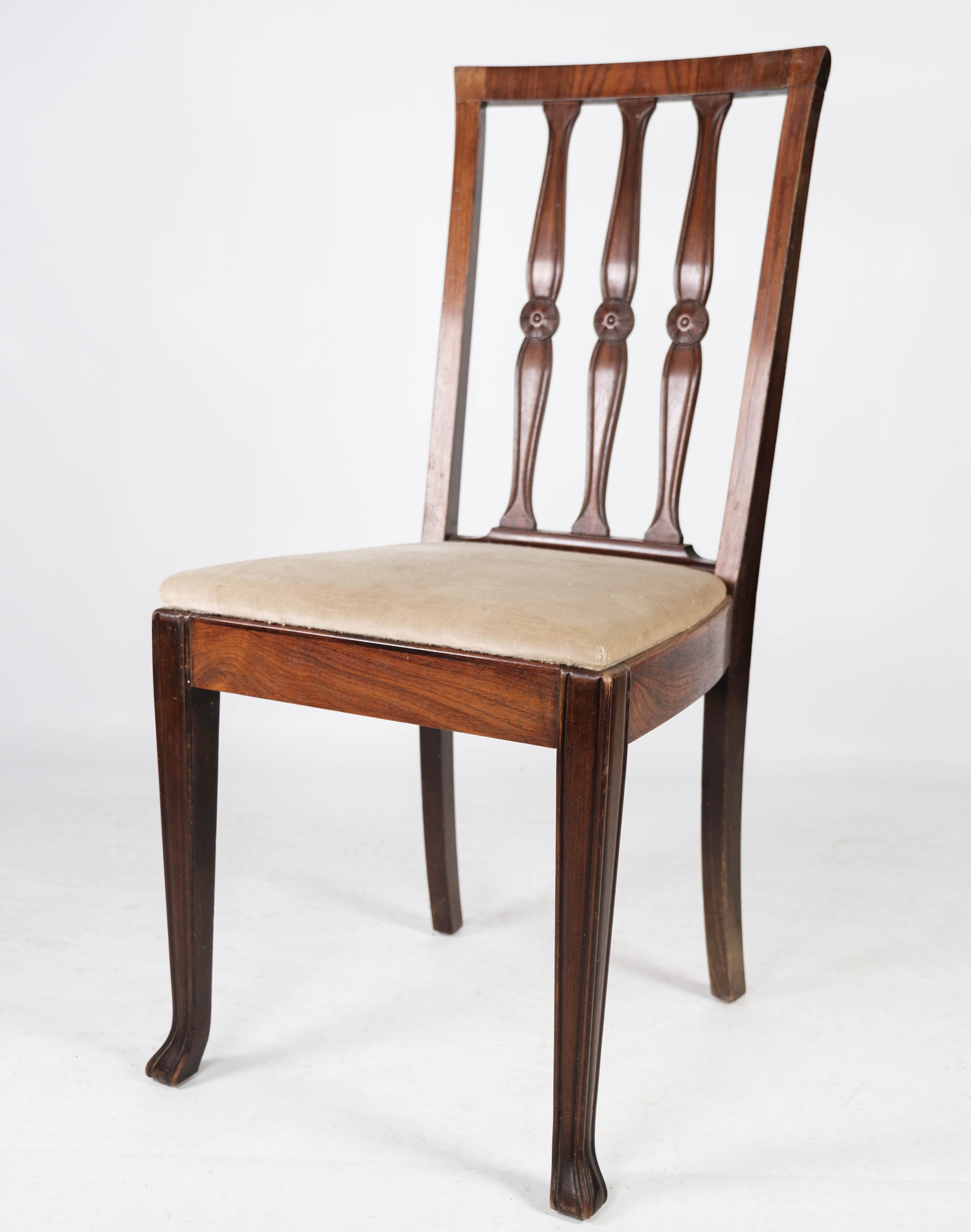 Ensemble de quatre chaises de salle à manger en bois de rose, années 1920 en vente 1