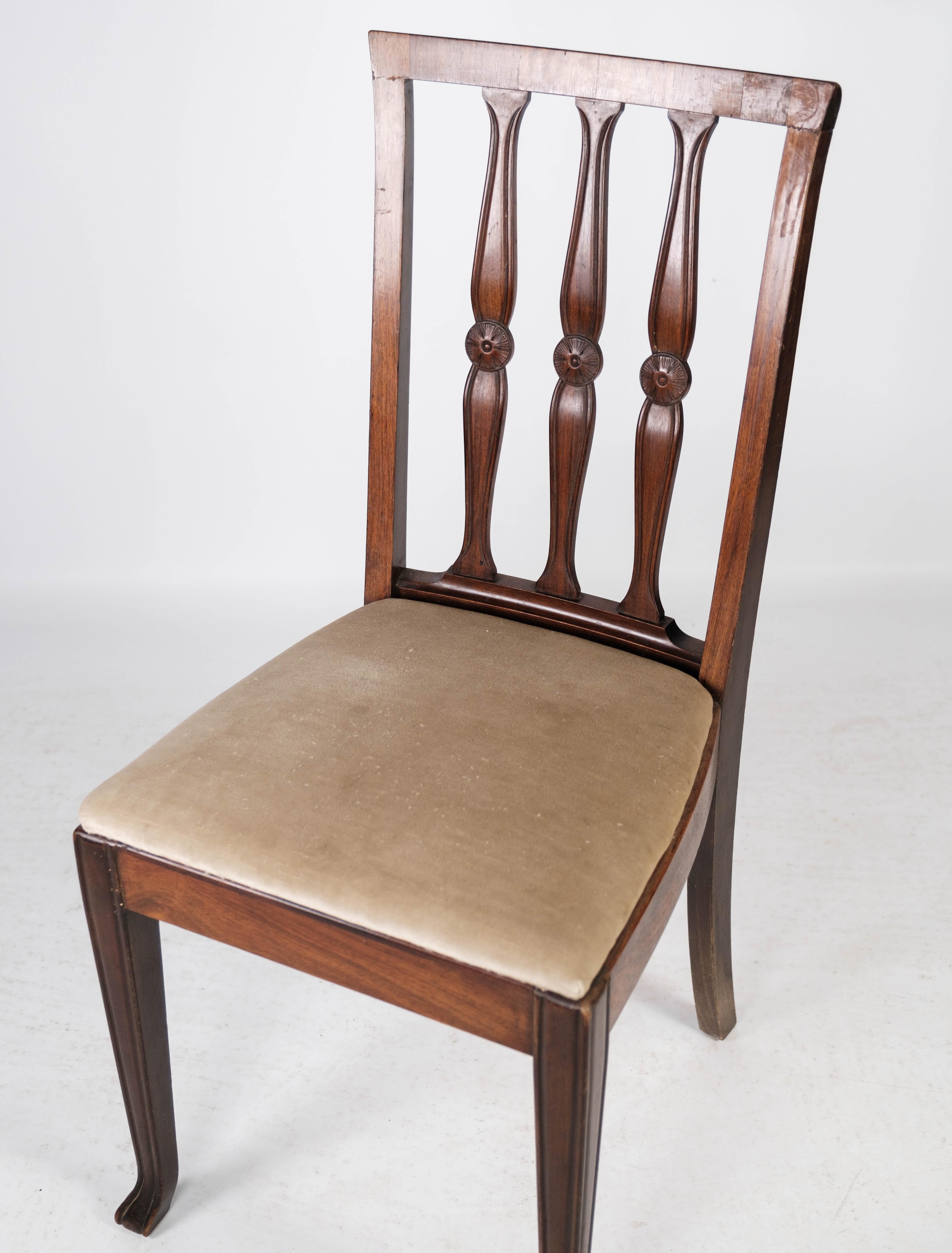 Ensemble de quatre chaises de salle à manger en bois de rose, années 1920 en vente 2