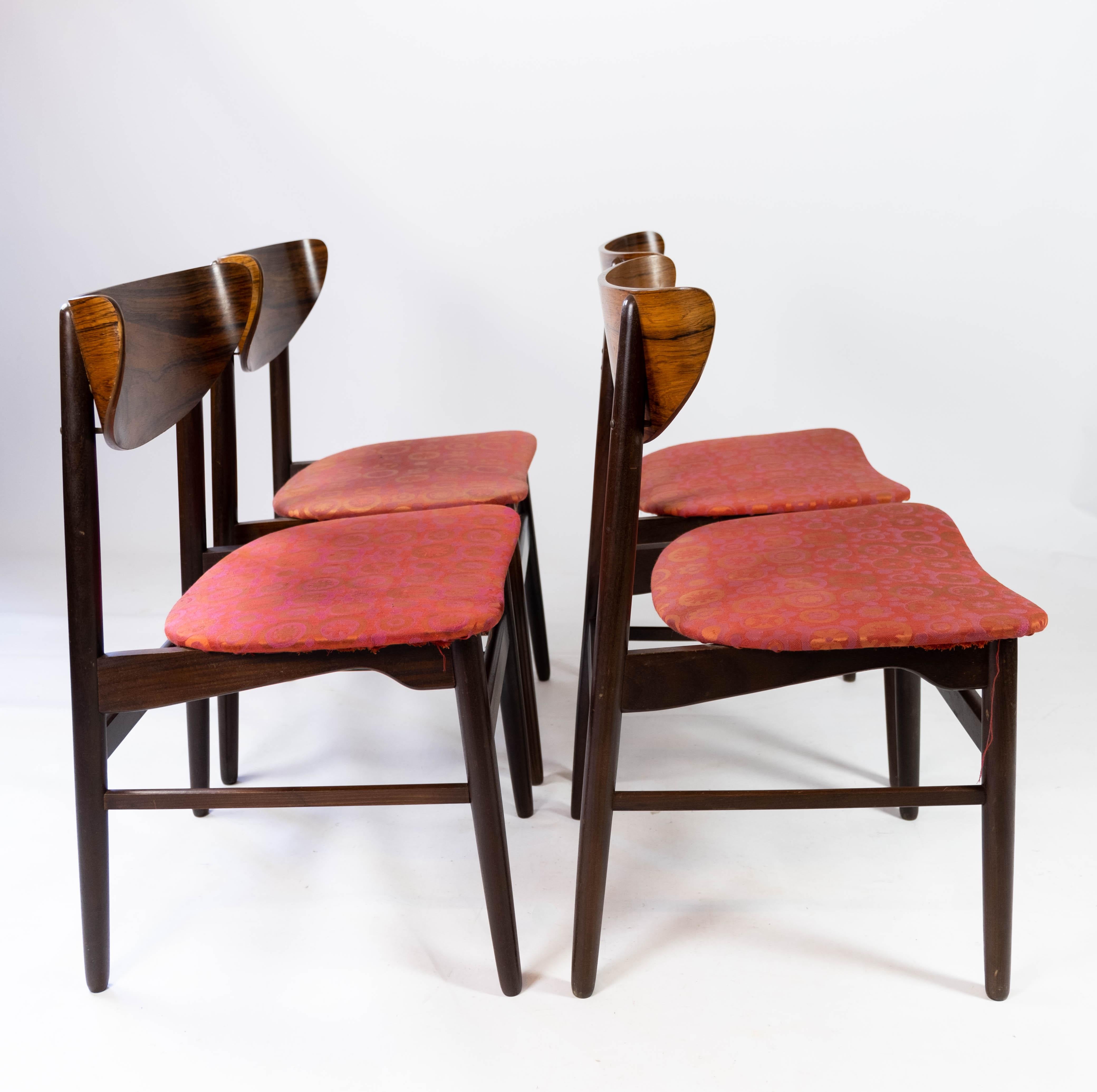 Mid-20th Century Set of Four Dining Room Chairs in Rosewood, of Danish Design, 1960s For Sale