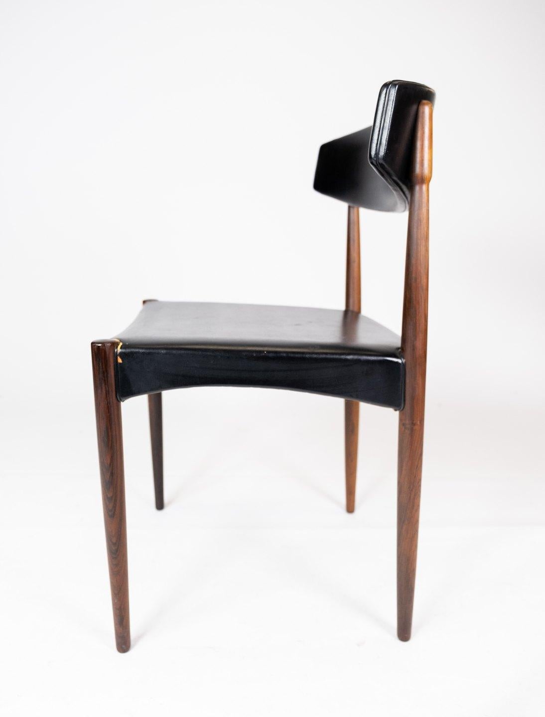 Set of Four Dining Chairs Made In Rosewood From 1960s In Good Condition For Sale In Lejre, DK