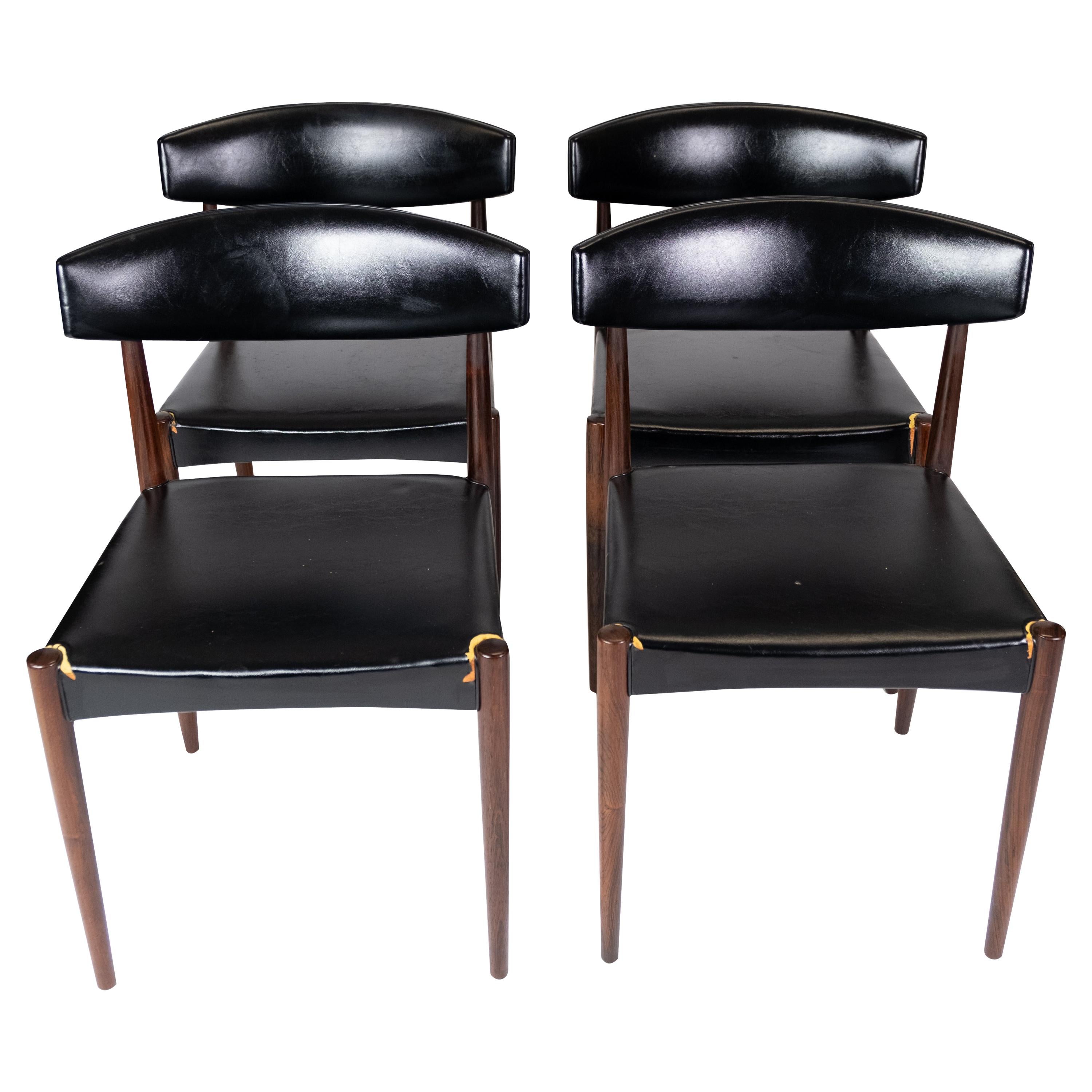 Set of Four Dining Chairs Made In Rosewood From 1960s For Sale