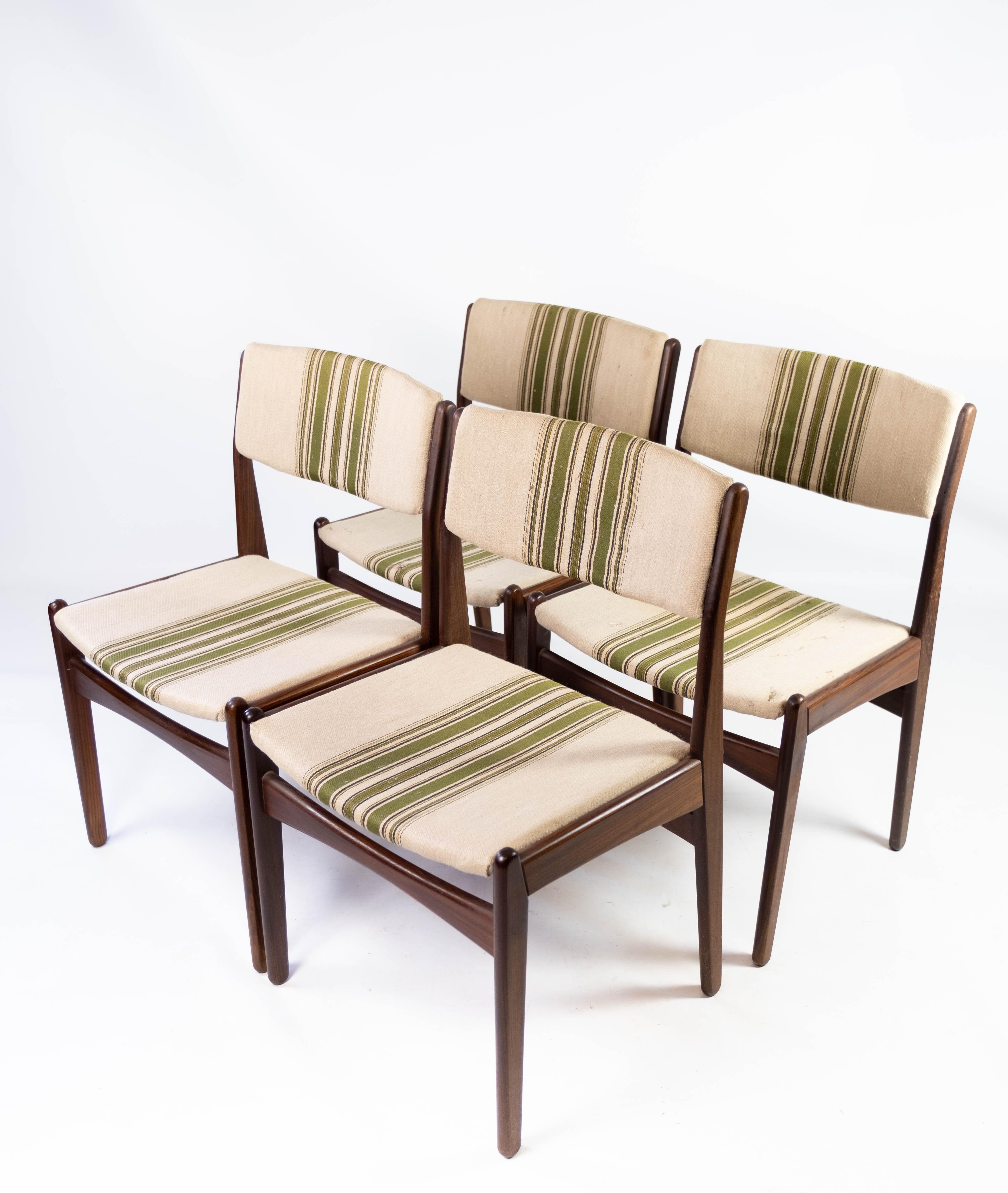Danish Set of Four Dining Room Chairs in Teak by Erik Buch, 1960