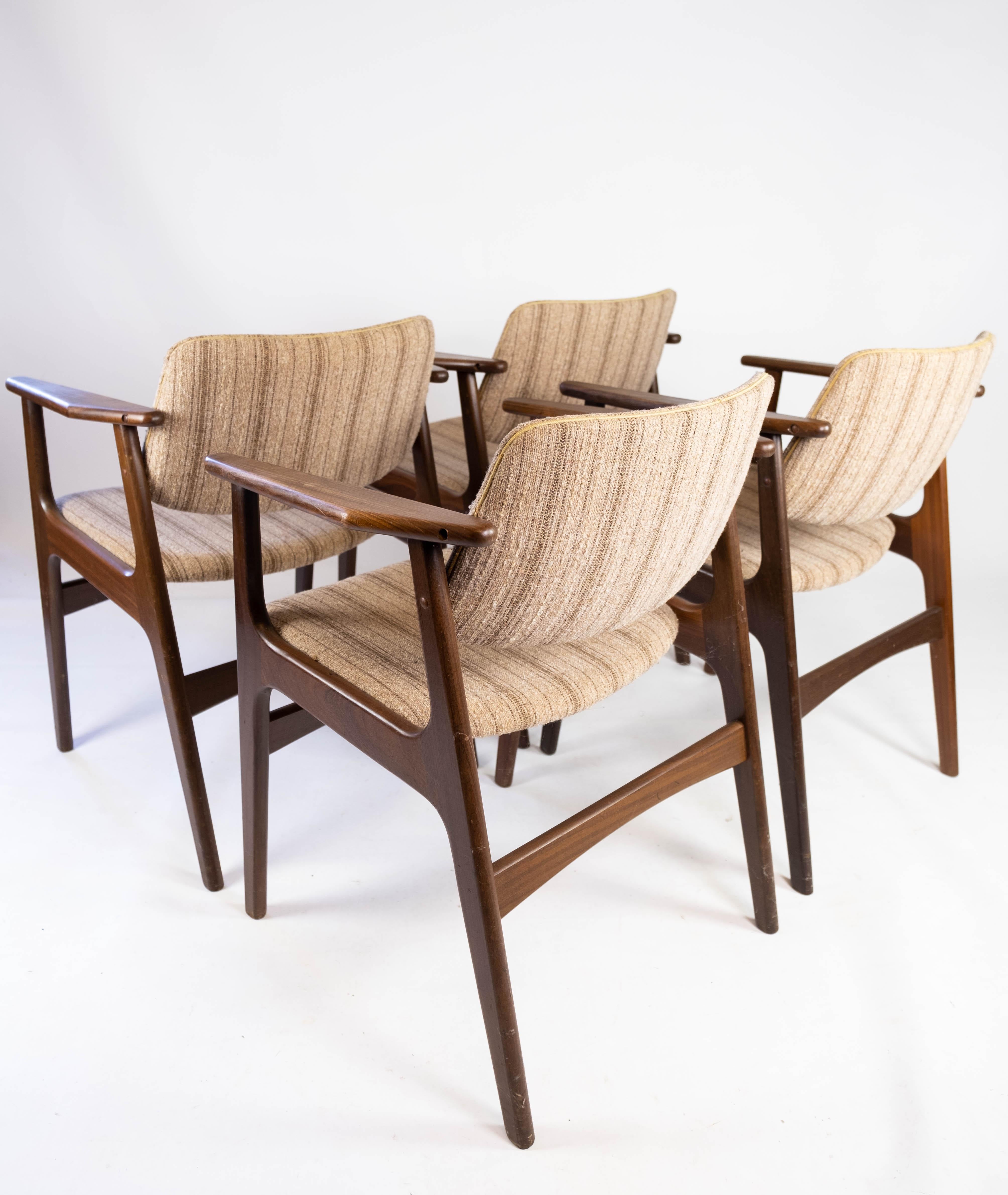 Mid-Century Modern Set of Four Dining Chairs Model Lene Made In Teak By Arne Vodder From 1960s For Sale