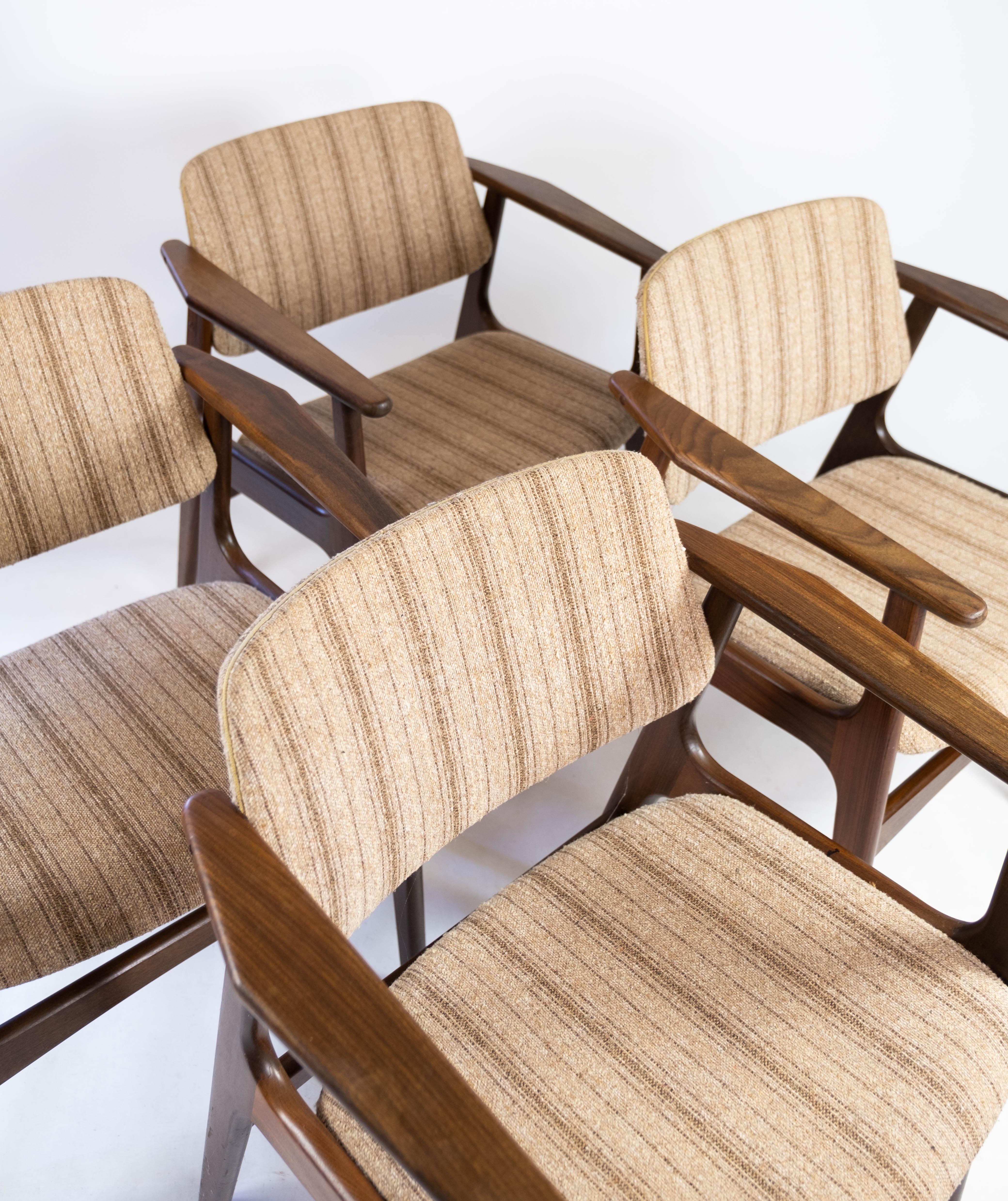 Danish Set of Four Dining Chairs Model Lene Made In Teak By Arne Vodder From 1960s For Sale