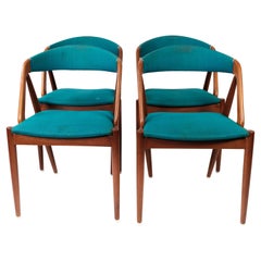 Set di quattro sedie da sala da pranzo, modello 31, disegnate da Kai Kristiansen nel 1956