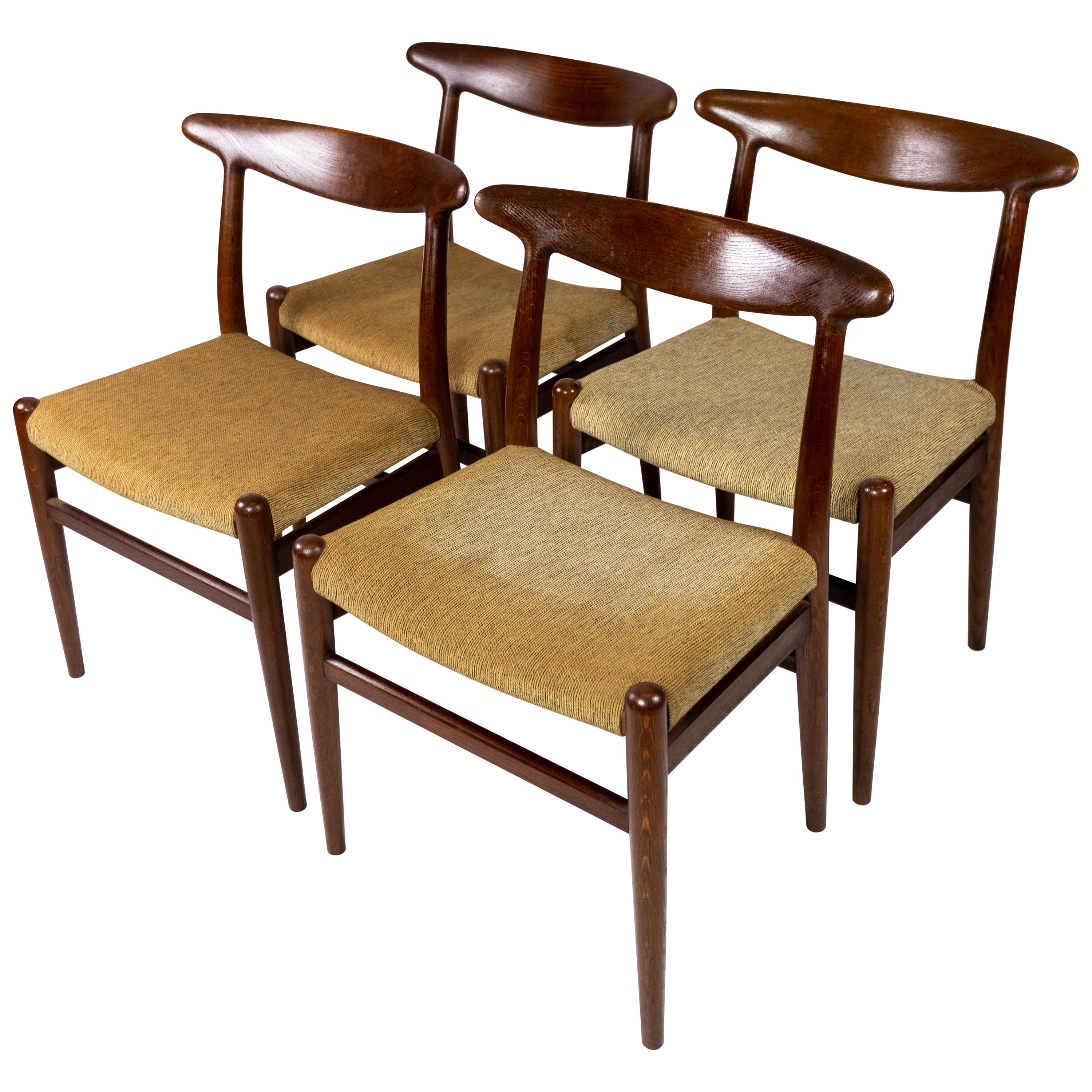 Set of Four Dining Room Chairs, Model W2, Designed by Hans J. Wegner, 1960s