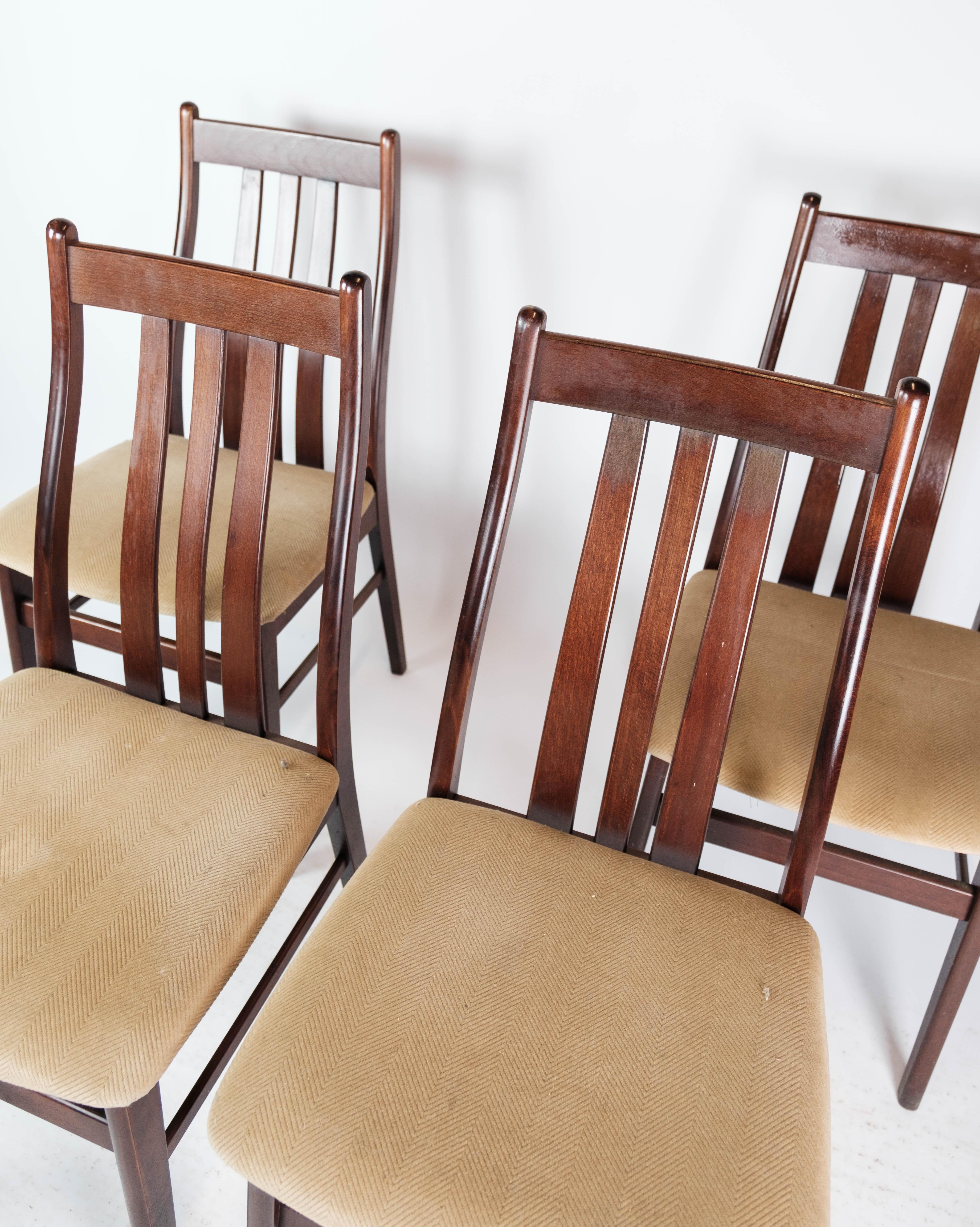 Mid-Century Modern Set of Four Dining Room Chairs Made In Mahogany By Farstrup From 1960s For Sale