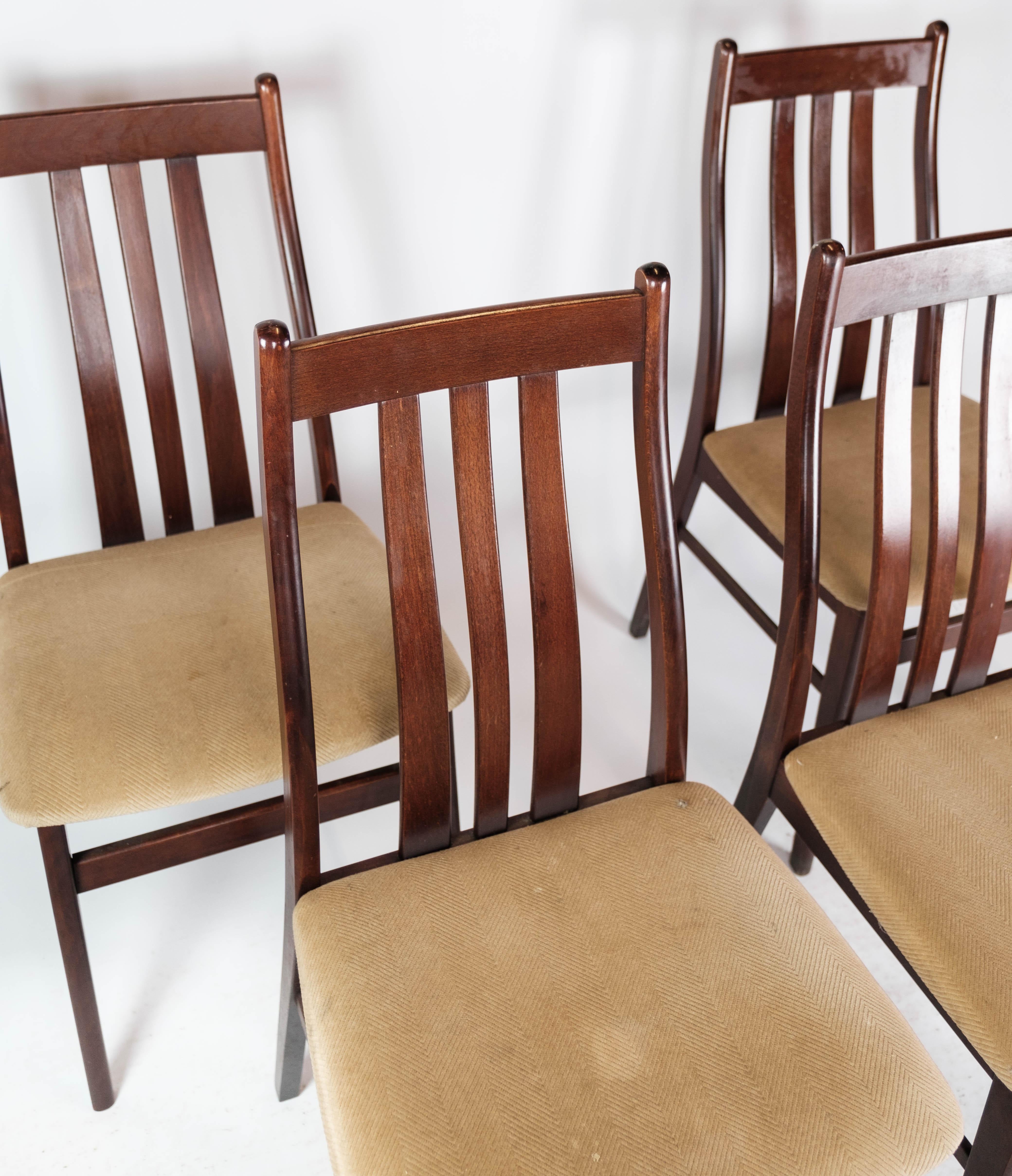 Danish Set of Four Dining Room Chairs Made In Mahogany By Farstrup From 1960s For Sale