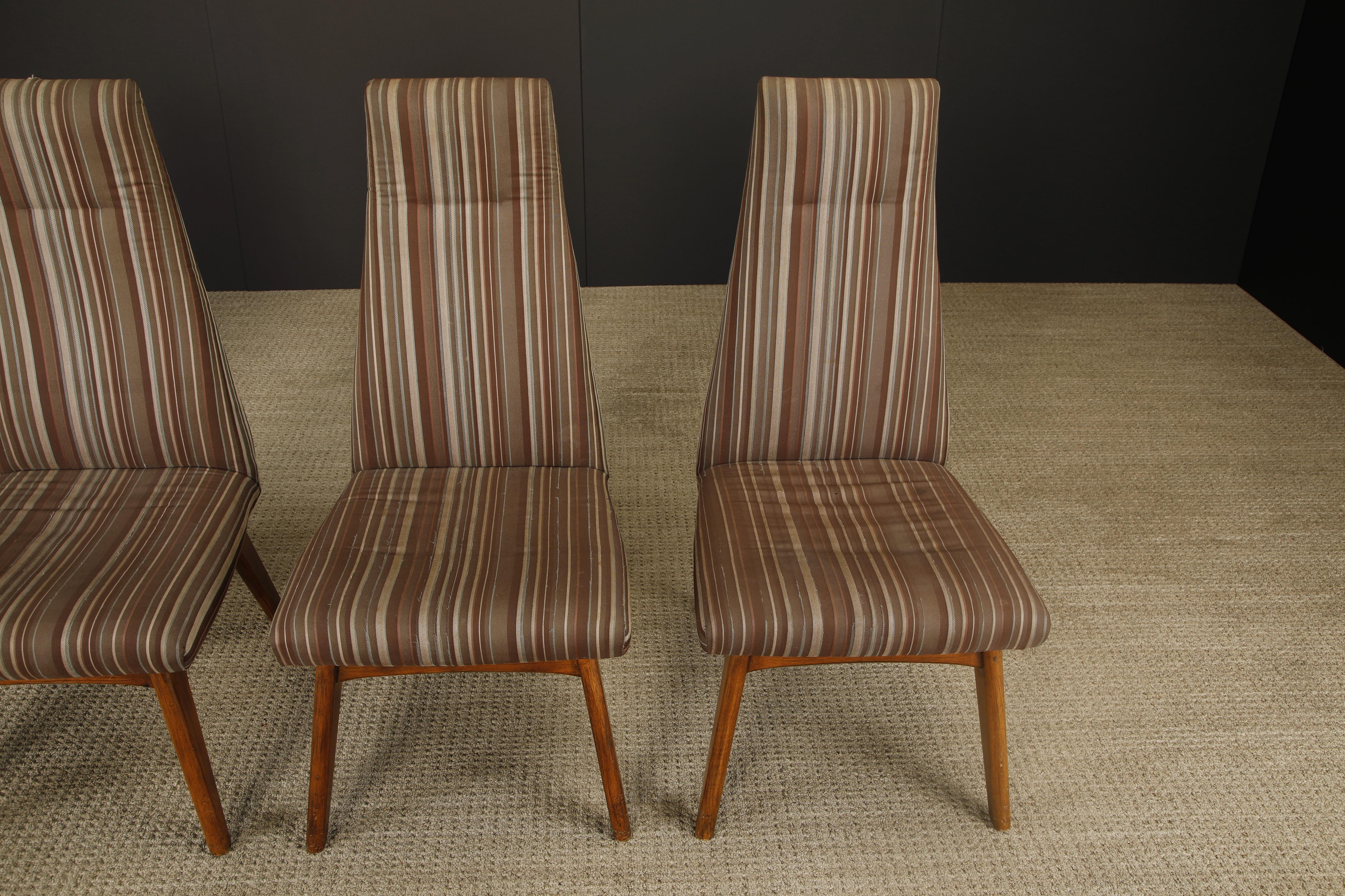 Set of Four Dining Side Chairs by Adrian Pearsall for Craft Associates, 1960s In Good Condition For Sale In Los Angeles, CA