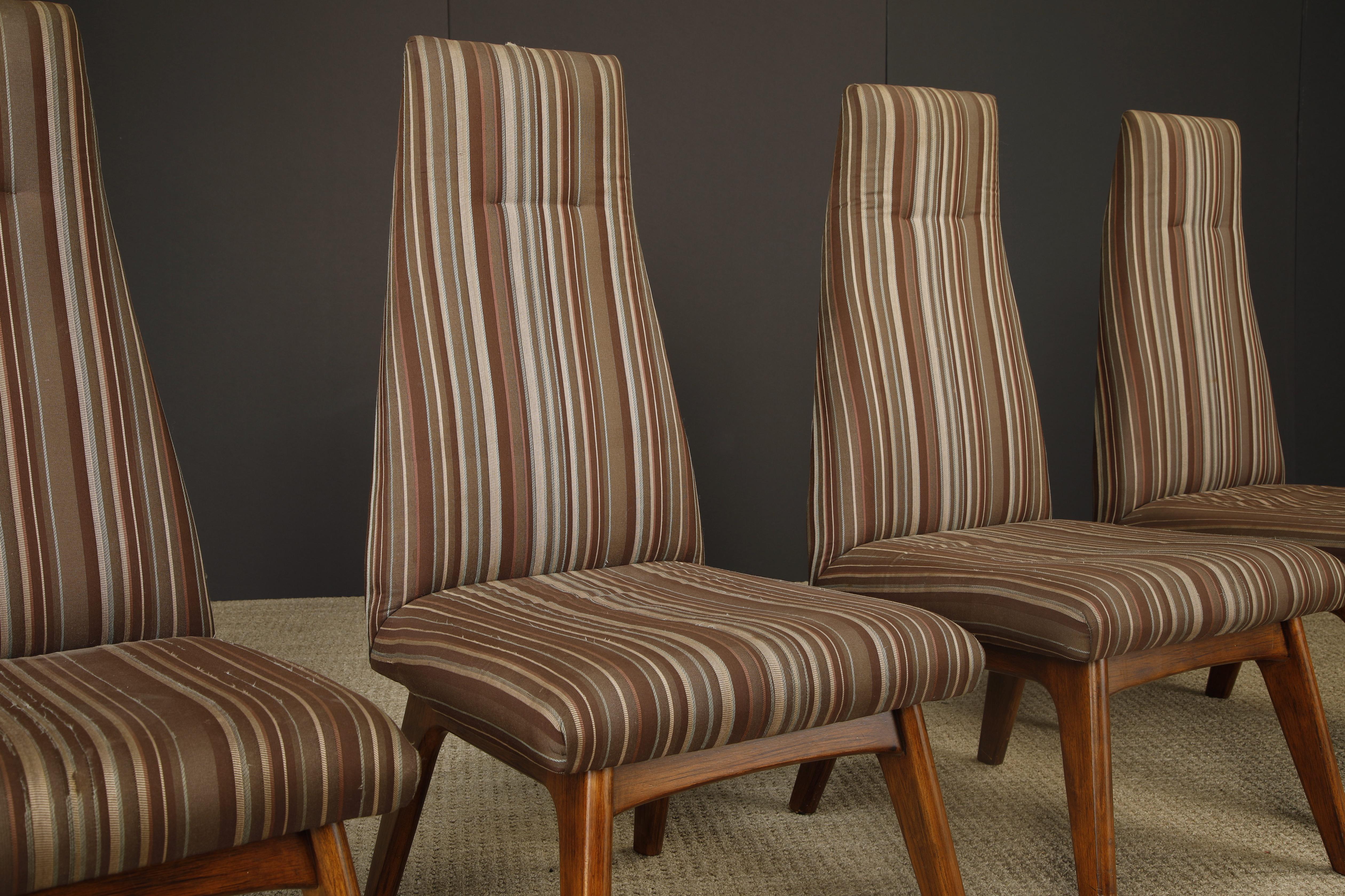 Fabric Set of Four Dining Side Chairs by Adrian Pearsall for Craft Associates, 1960s For Sale