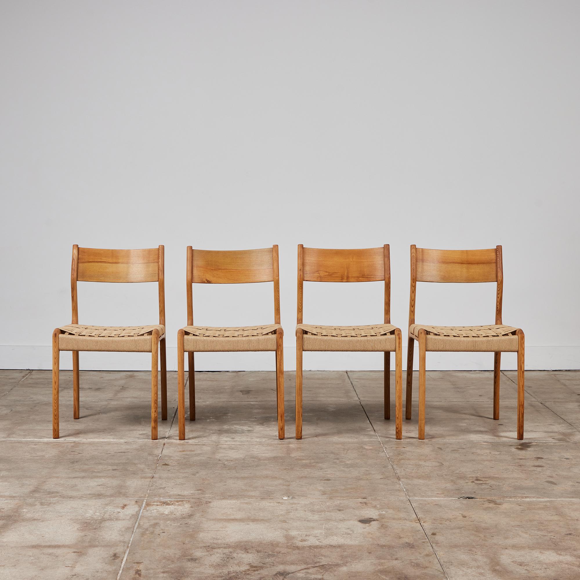 Scandinavian Modern Set of Four Dining Side Chairs by Consorzio Sedie Friuli