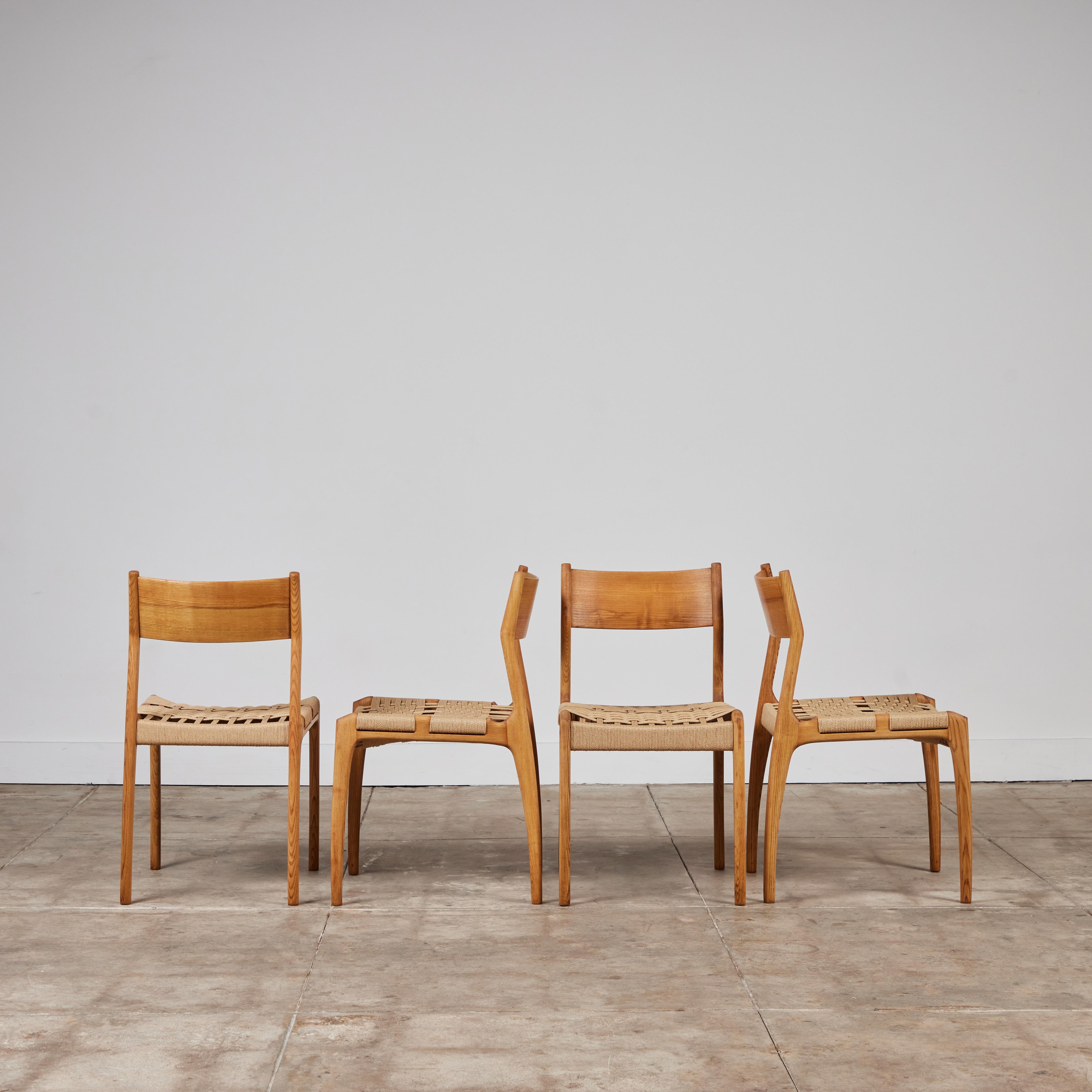 Italian Set of Four Dining Side Chairs by Consorzio Sedie Friuli