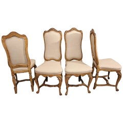 Set of Four Dining / Side Chairs in Linen