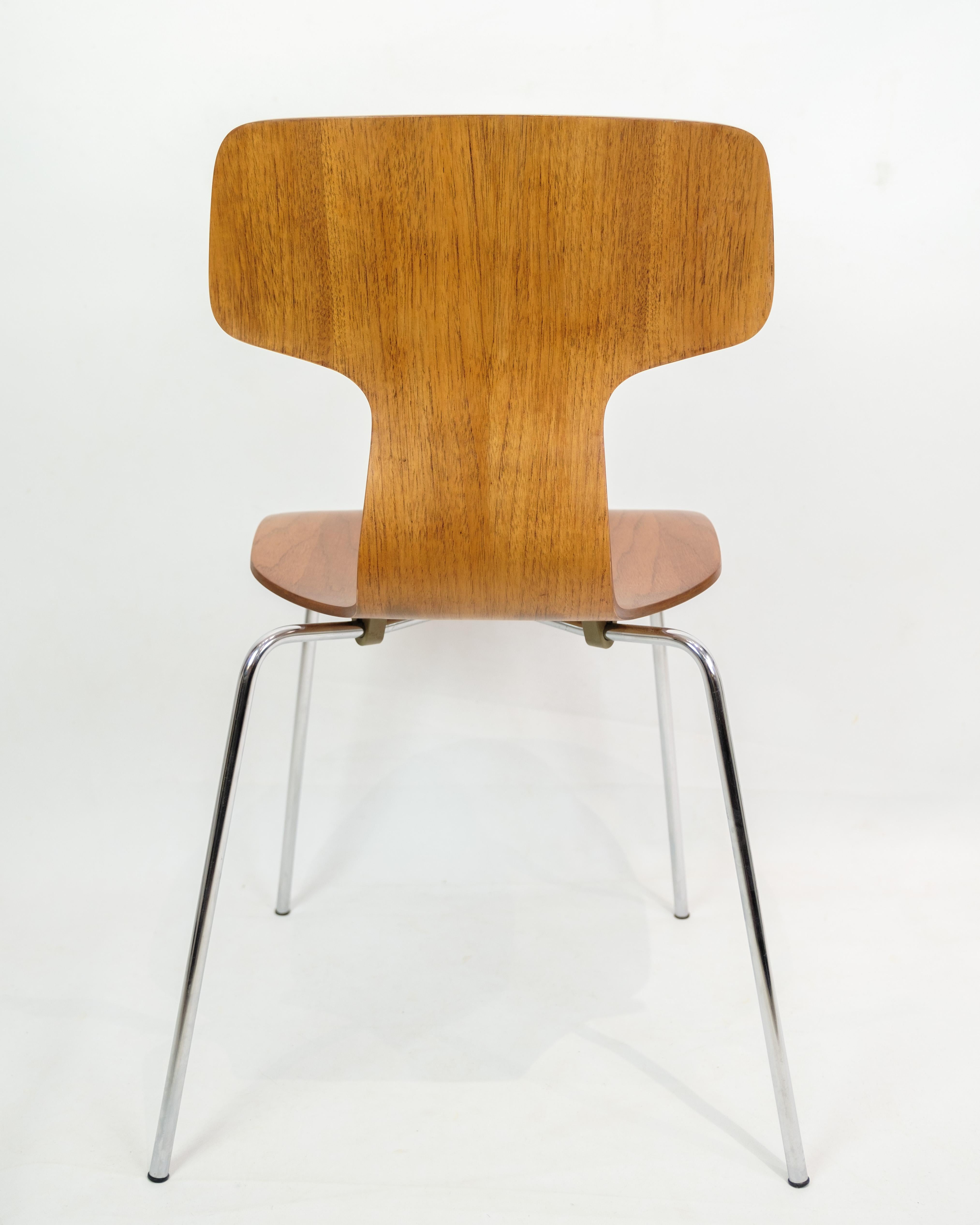 Satz von vier T-Stühlen aus Teakholz, entworfen von Arne Jacobsen aus den 1960er Jahren im Angebot 7