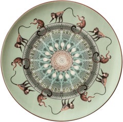 Set of Four Dinner Plates designed by Vito Nesta  -Elephants, Tigers, Monkeys an