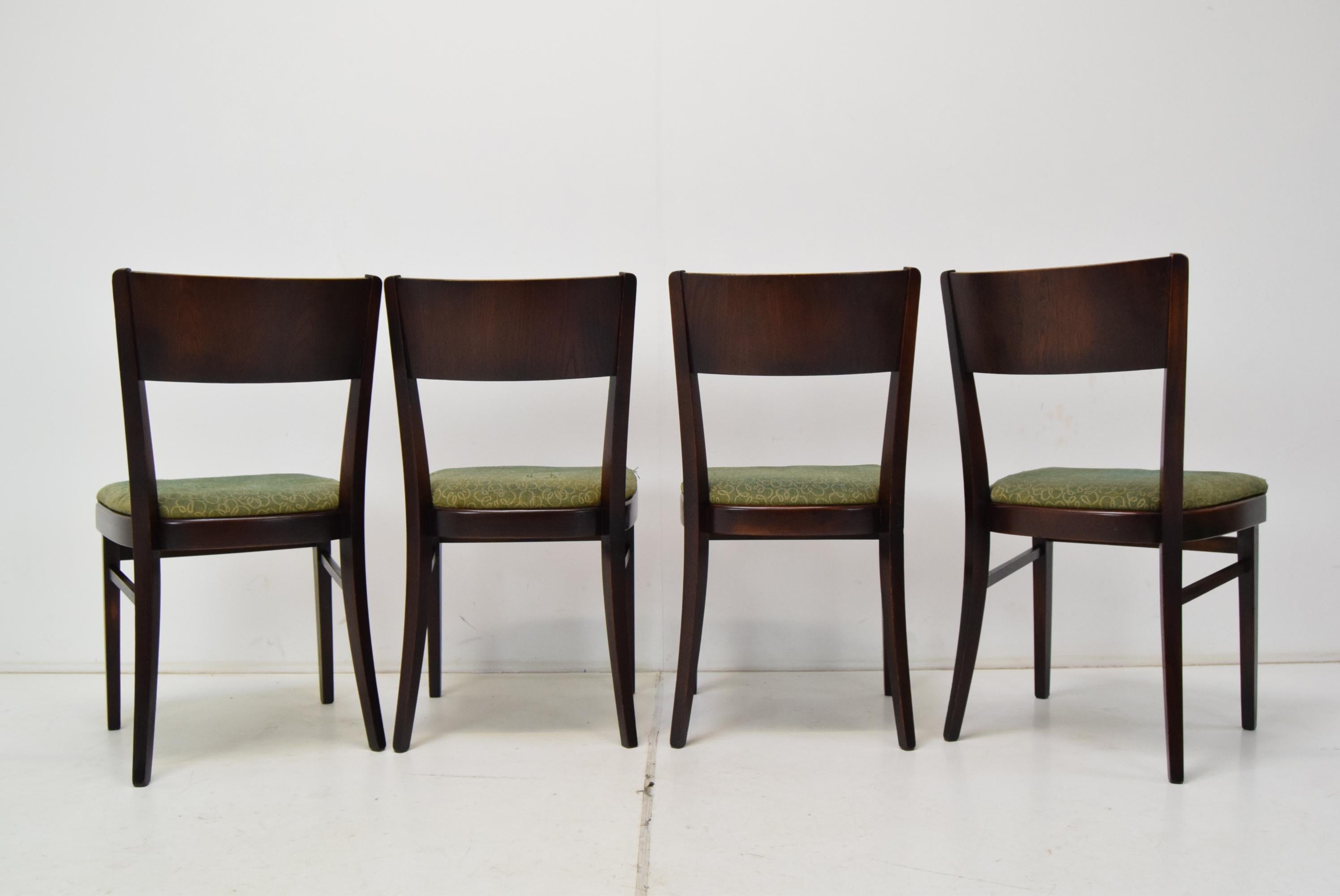 Set of Four Dinning Chairs/ Interier Praha, 1950's.  For Sale 4
