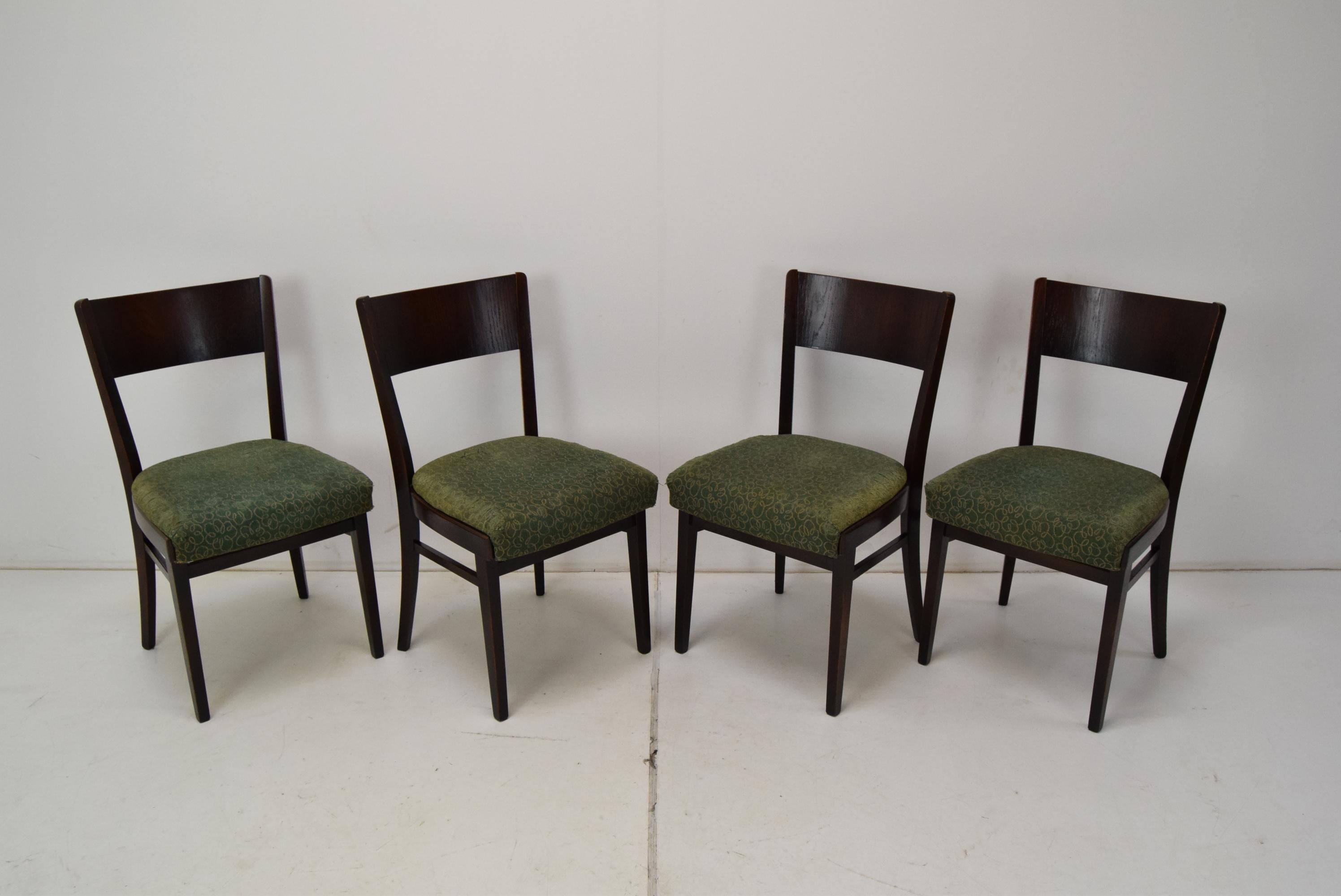 Set of Four Dinning Chairs/ Interier Praha, 1950's.  For Sale 1