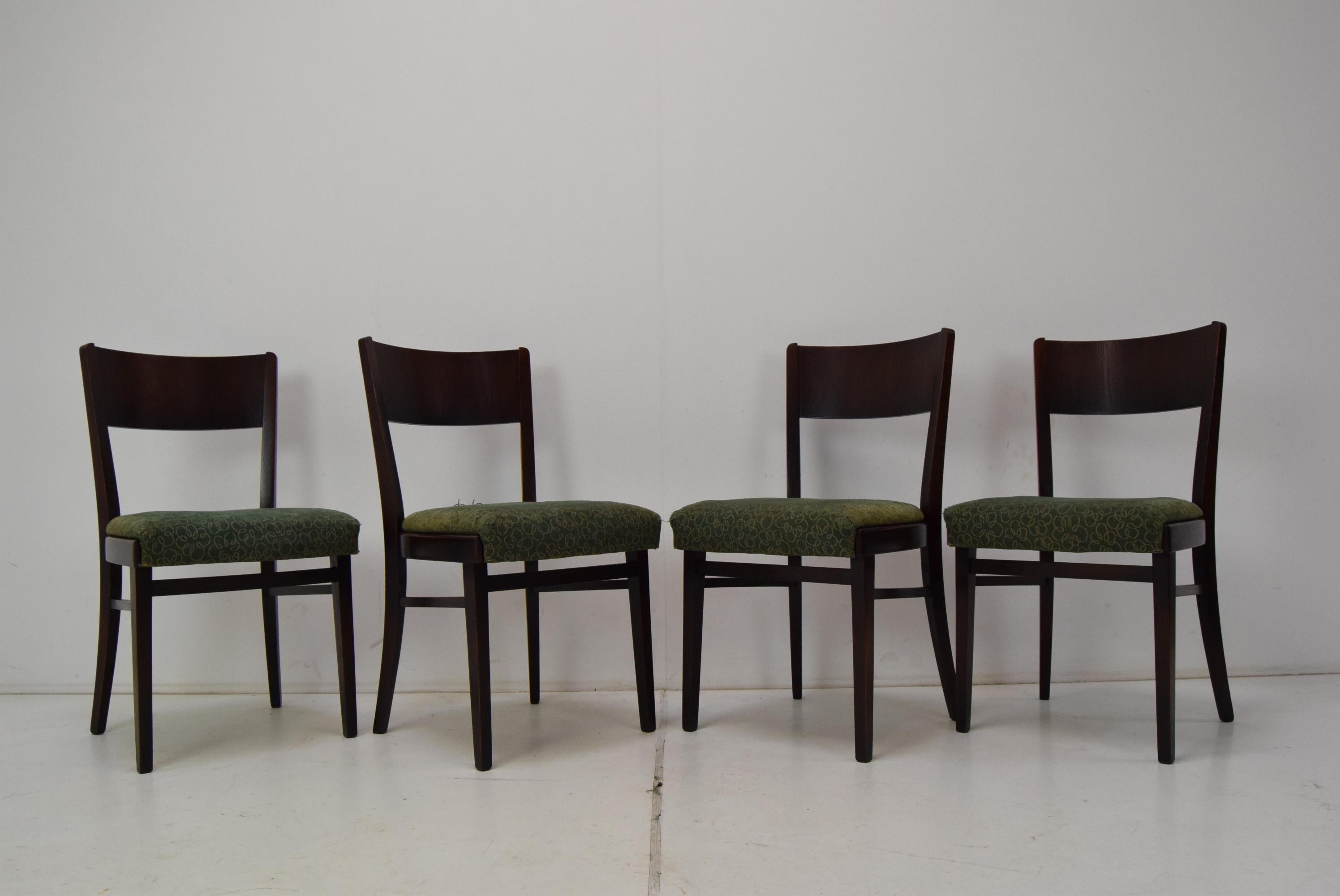 Set of Four Dinning Chairs/ Interier Praha, 1950's.  For Sale 2