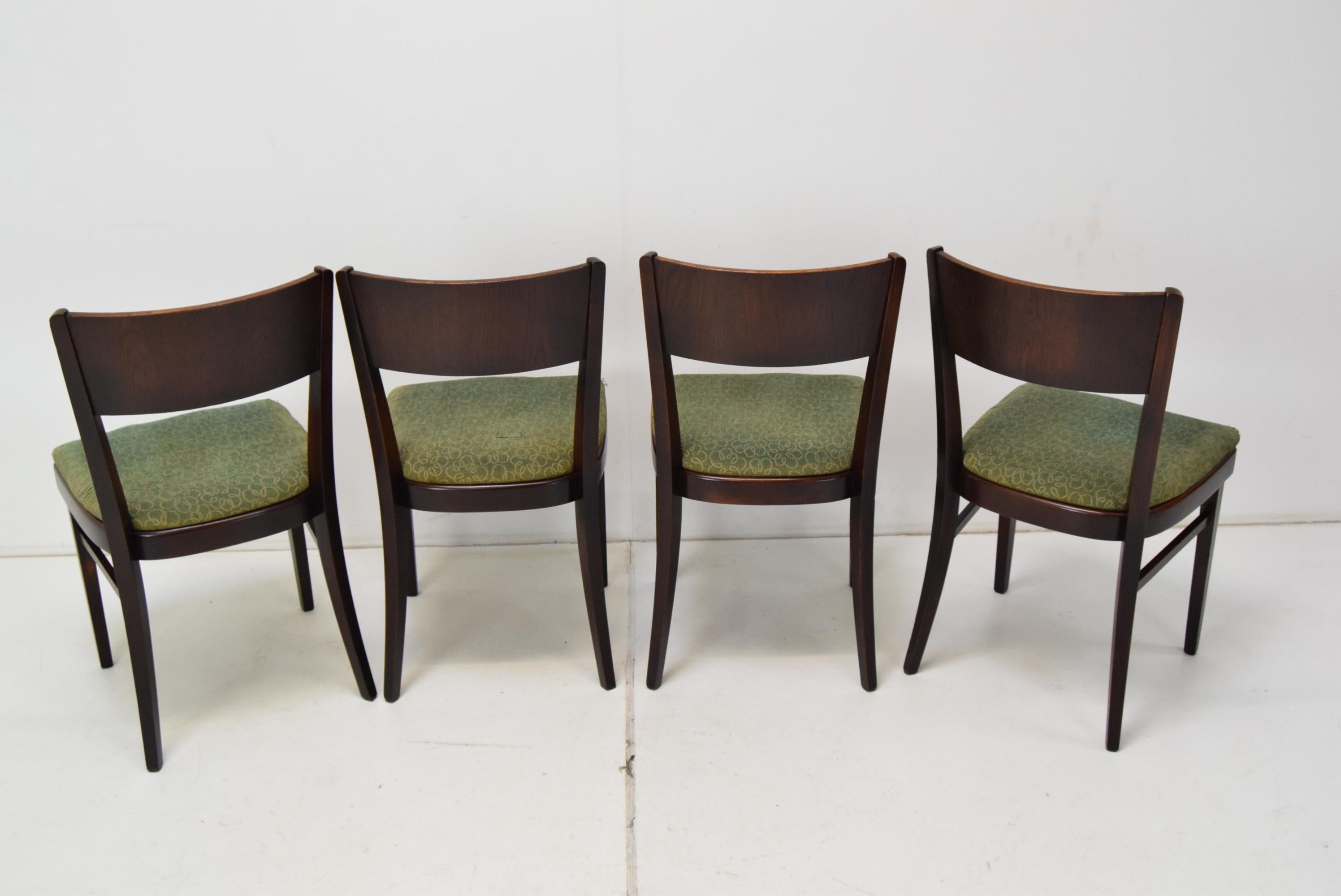Set of Four Dinning Chairs/ Interier Praha, 1950's.  For Sale 3