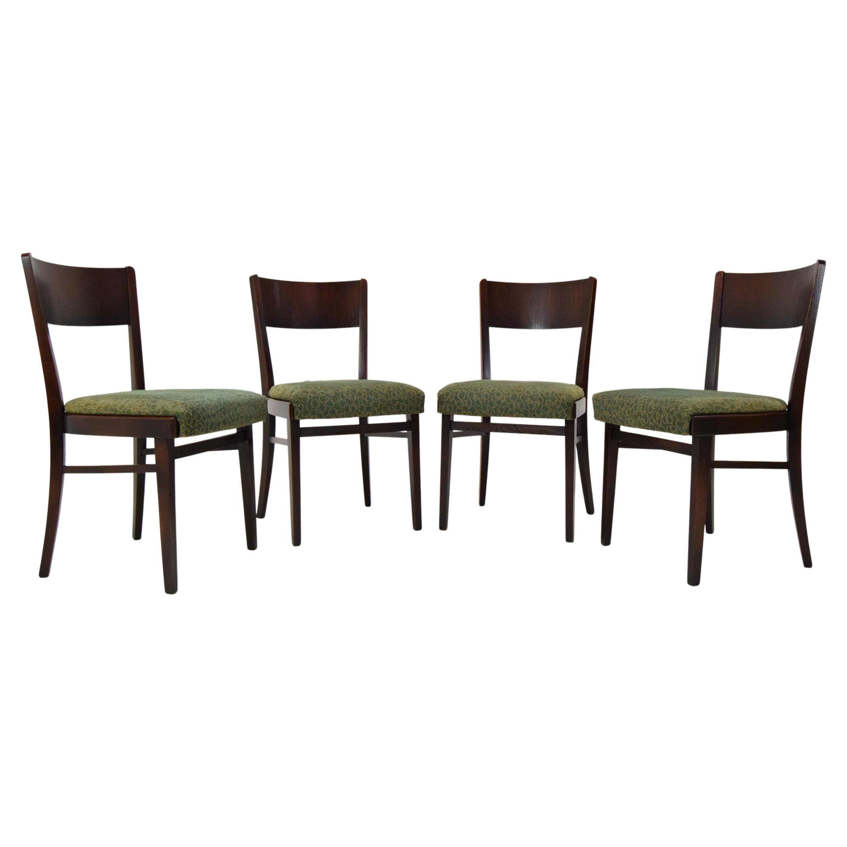 Set of Four Dinning Chairs/ Interier Praha, 1950's.  For Sale