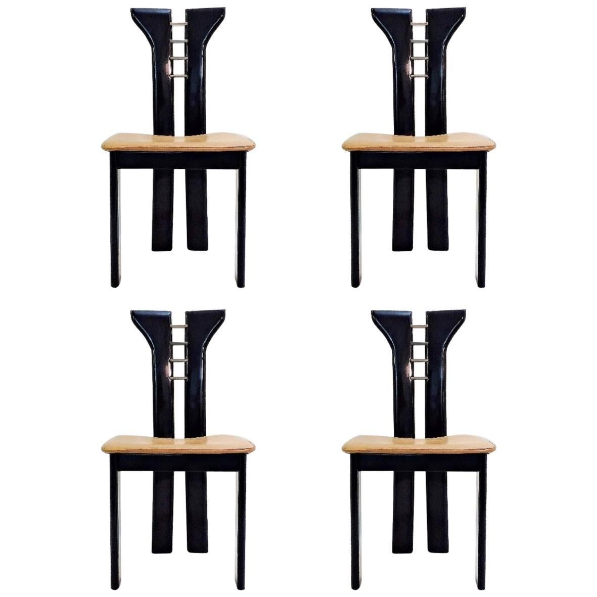Set of Four Dinning Room Chairs by Cardin, Italy, circa 1950