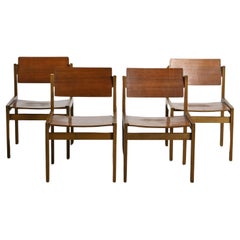 Ensemble de quatre chaises Diplomstuhl, vers 1955