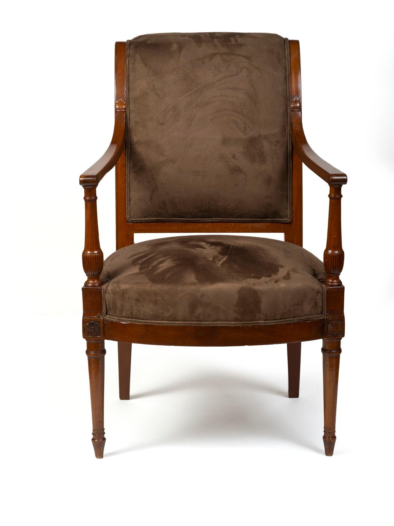 Set of Four Directoire Mahogany Armchairs by Jacob Freres For Sale 5