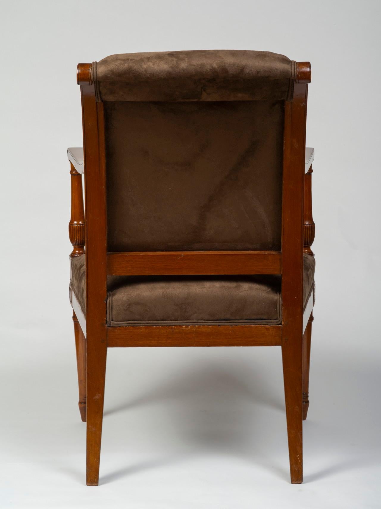 Set di quattro poltrone Directoire in mogano di Jacob Freres in vendita 7