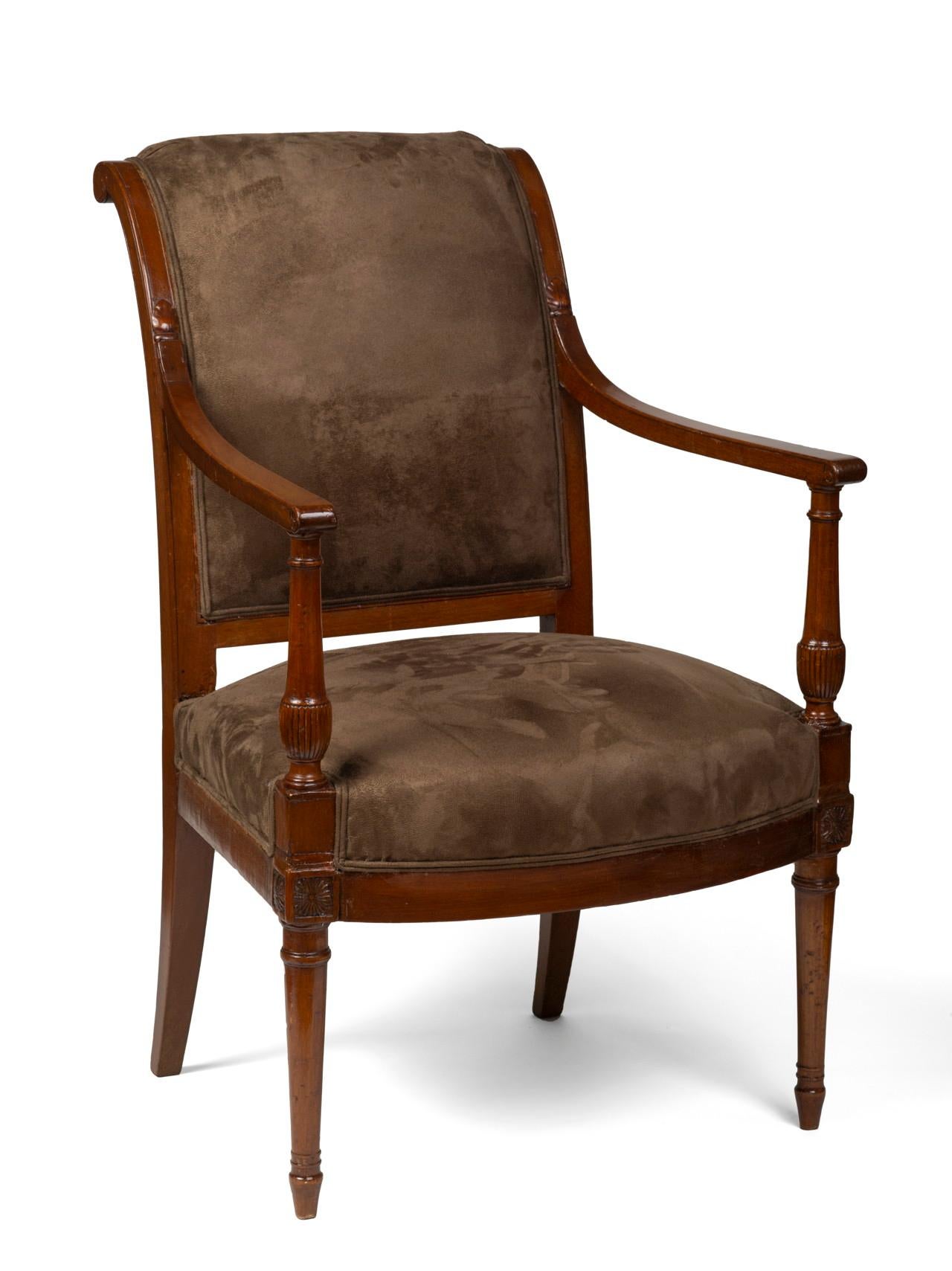 Set of Four Directoire Mahogany Armchairs by Jacob Freres For Sale 1
