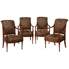 Set of Four Directoire Mahogany Armchairs by Jacob Freres