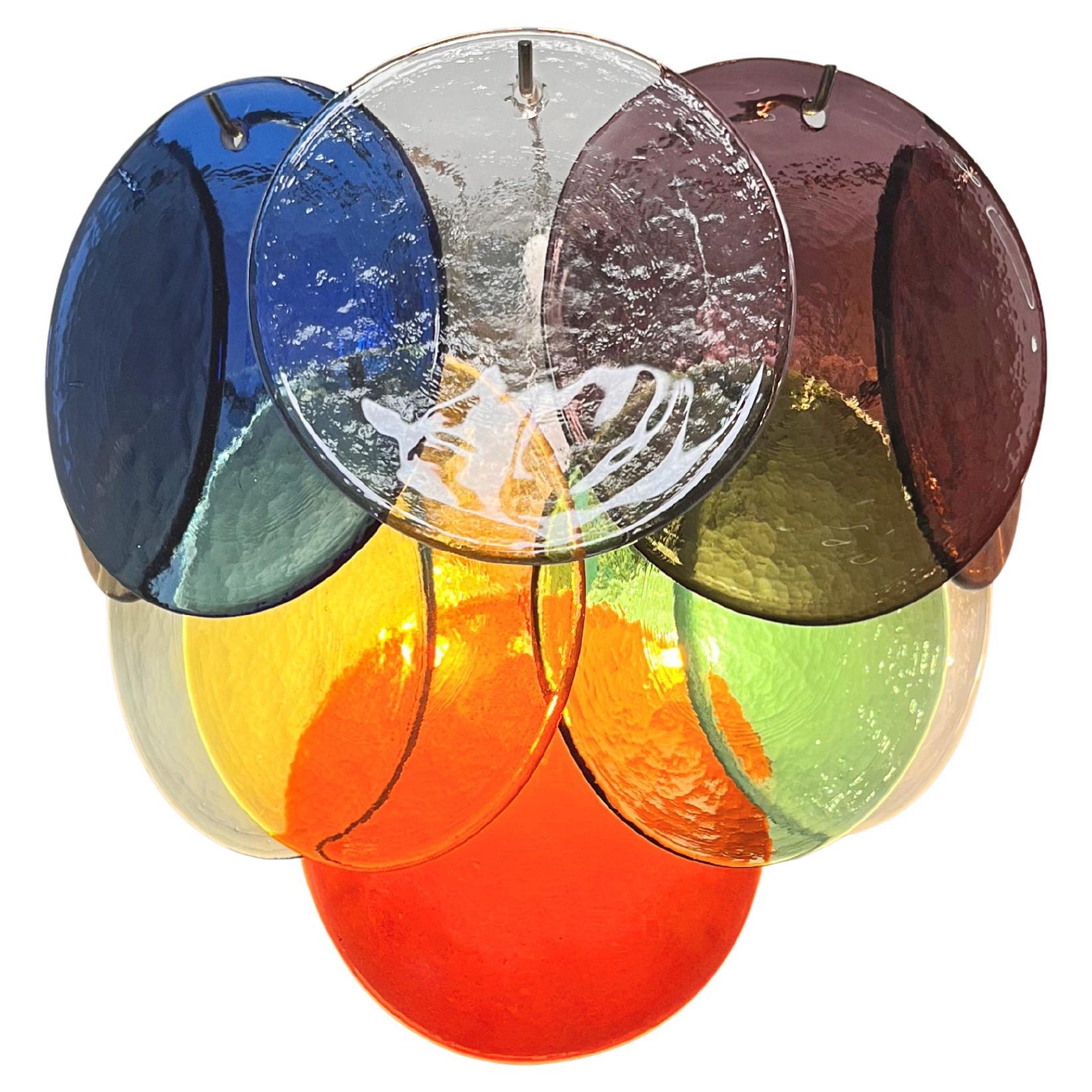 Set di quattro lampade a disco multicolore, Murano, anni '70 In condizioni ottime in vendita a Budapest, HU