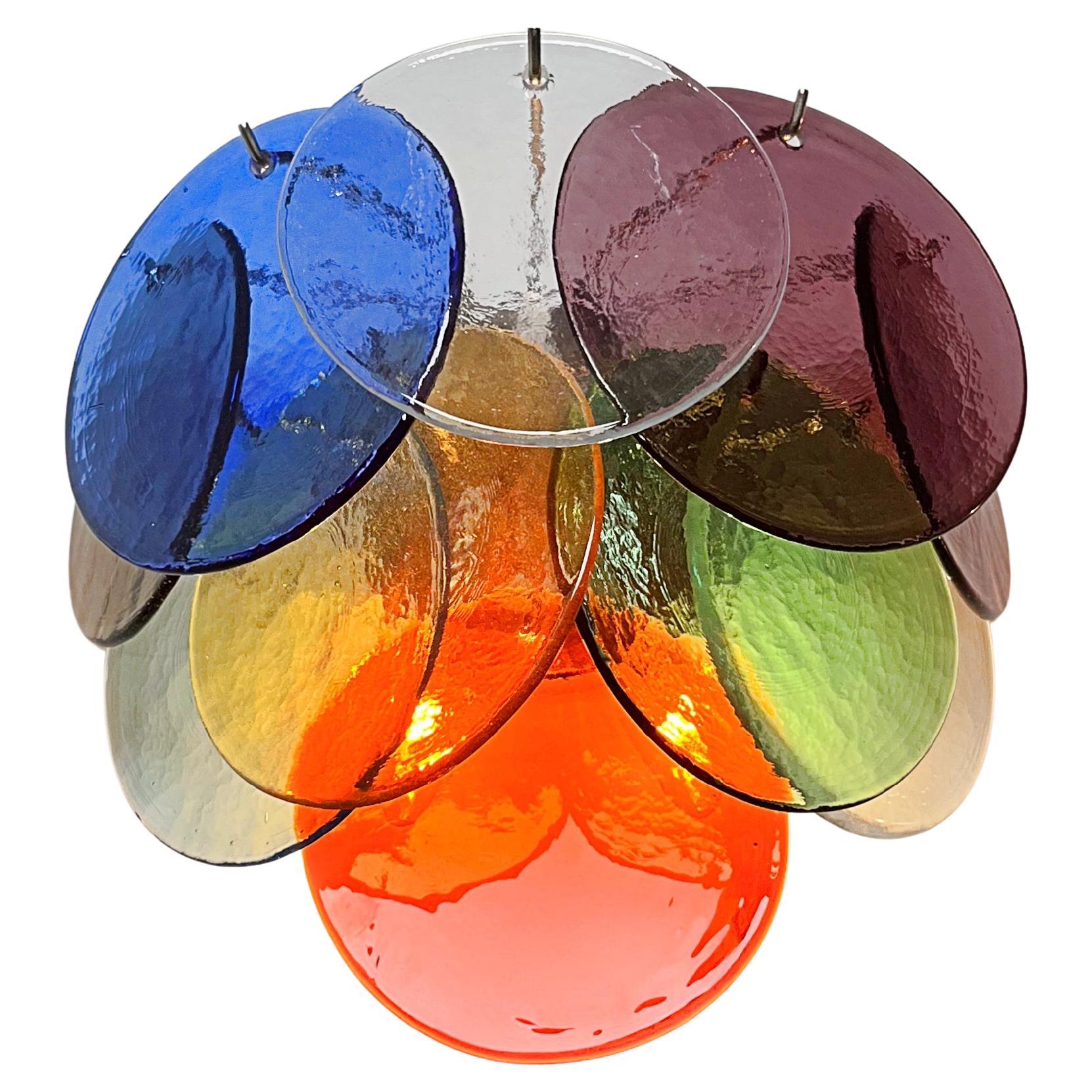 Fine XX secolo Set di quattro lampade a disco multicolore, Murano, anni '70 in vendita