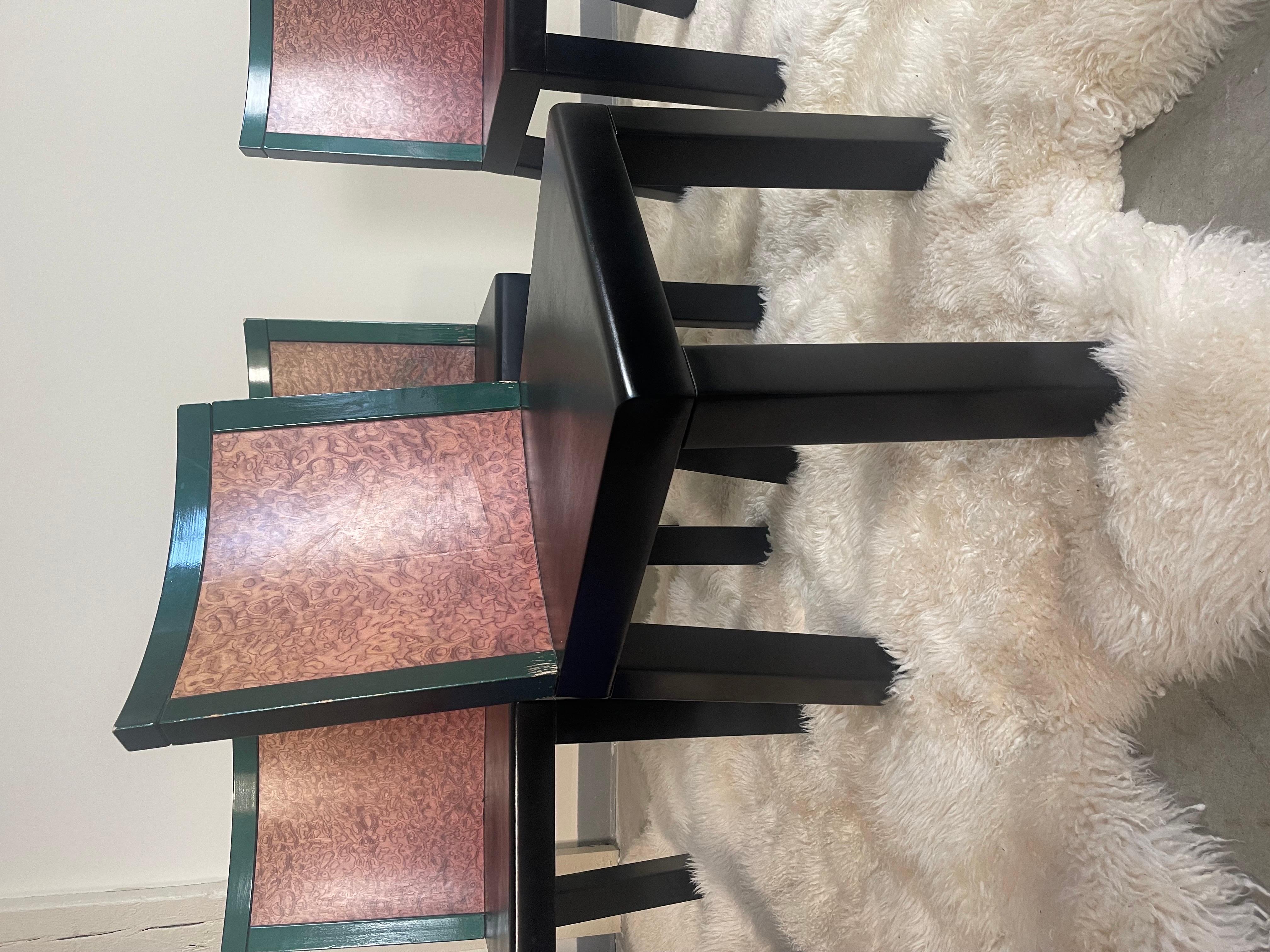 Post-Modern Set of Four “Donau” Dining Chairs by Ettore Sottsass and Marco Zanini. 