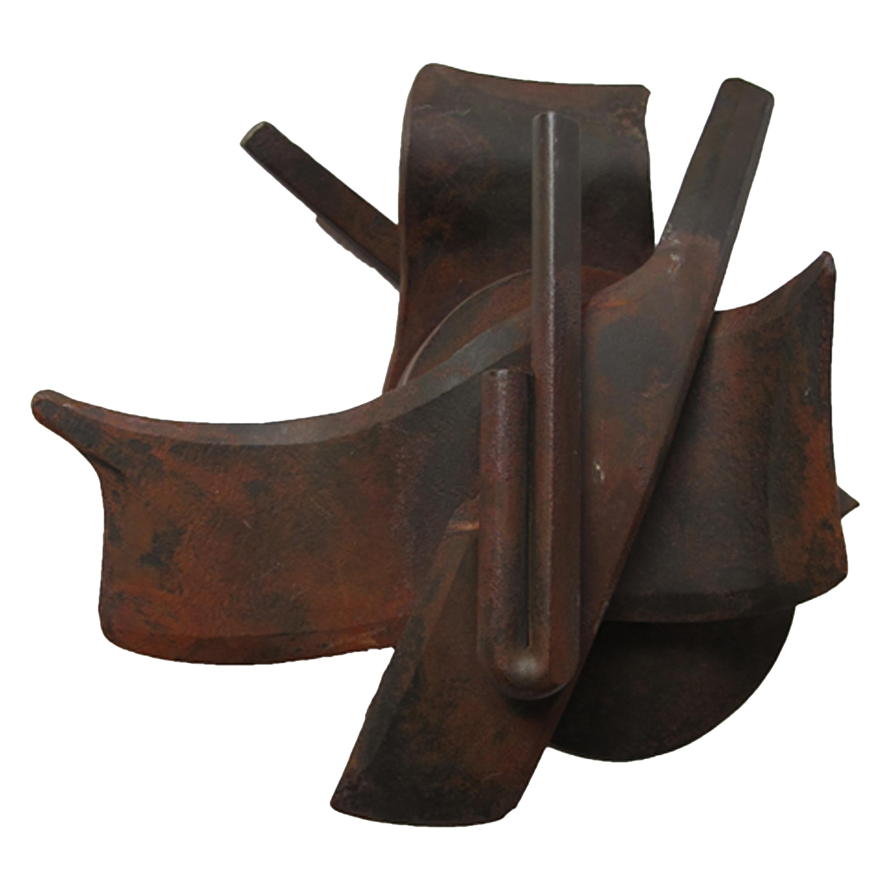 Set of Four Door Handles in Forged Patinated Steel by Albert Paley, Mid 1990s For Sale