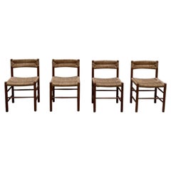 Set of Four "Dordogne" Chairs by Charlotte Perriand for Sentou, 1950s