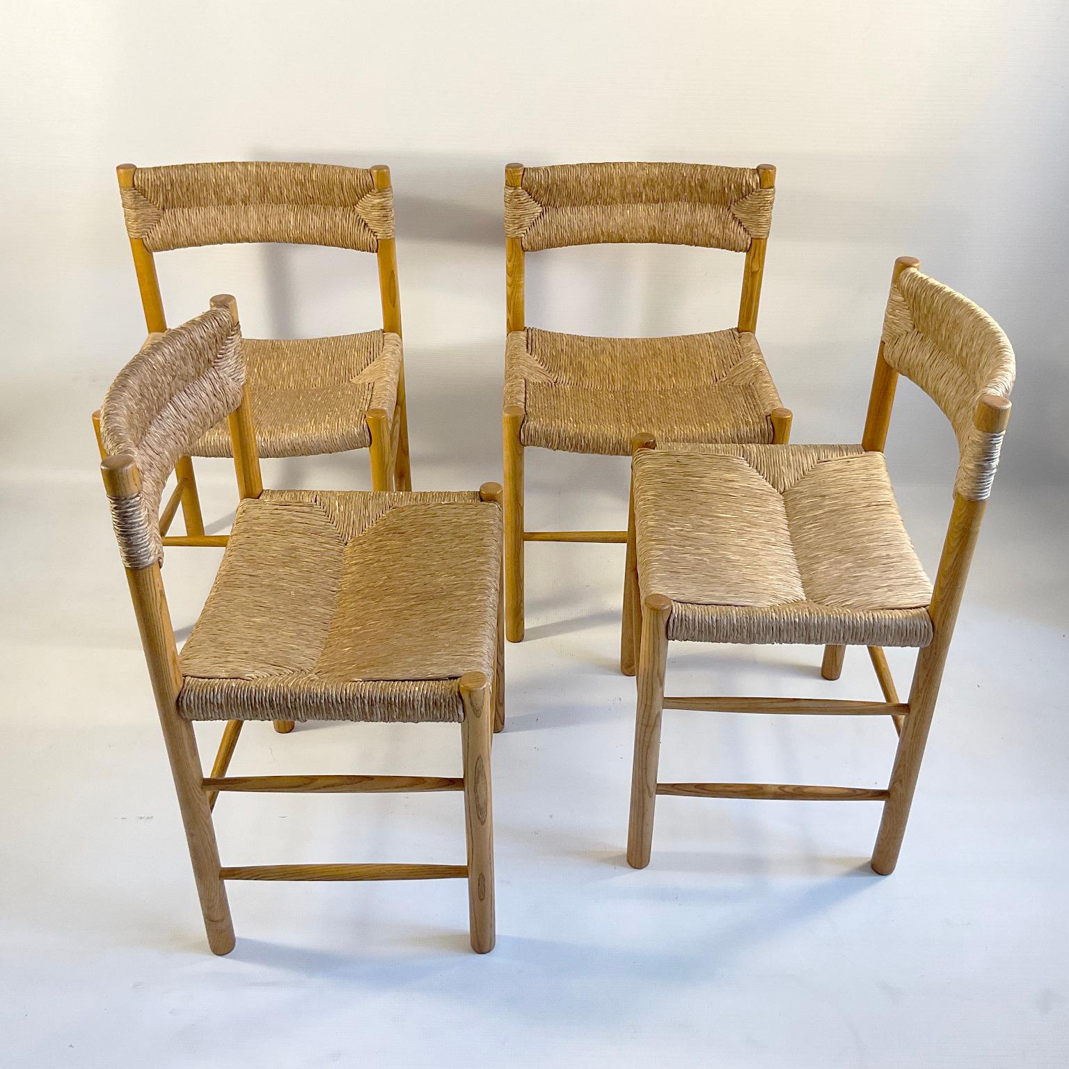 Set of Four Dordogne Chairs by Robert Sentou for Charlotte Perriand France 1960s For Sale 5