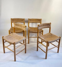 Dordogne Chairs by Robert Sentou for Charlotte Perriand France 1960s Set of Four