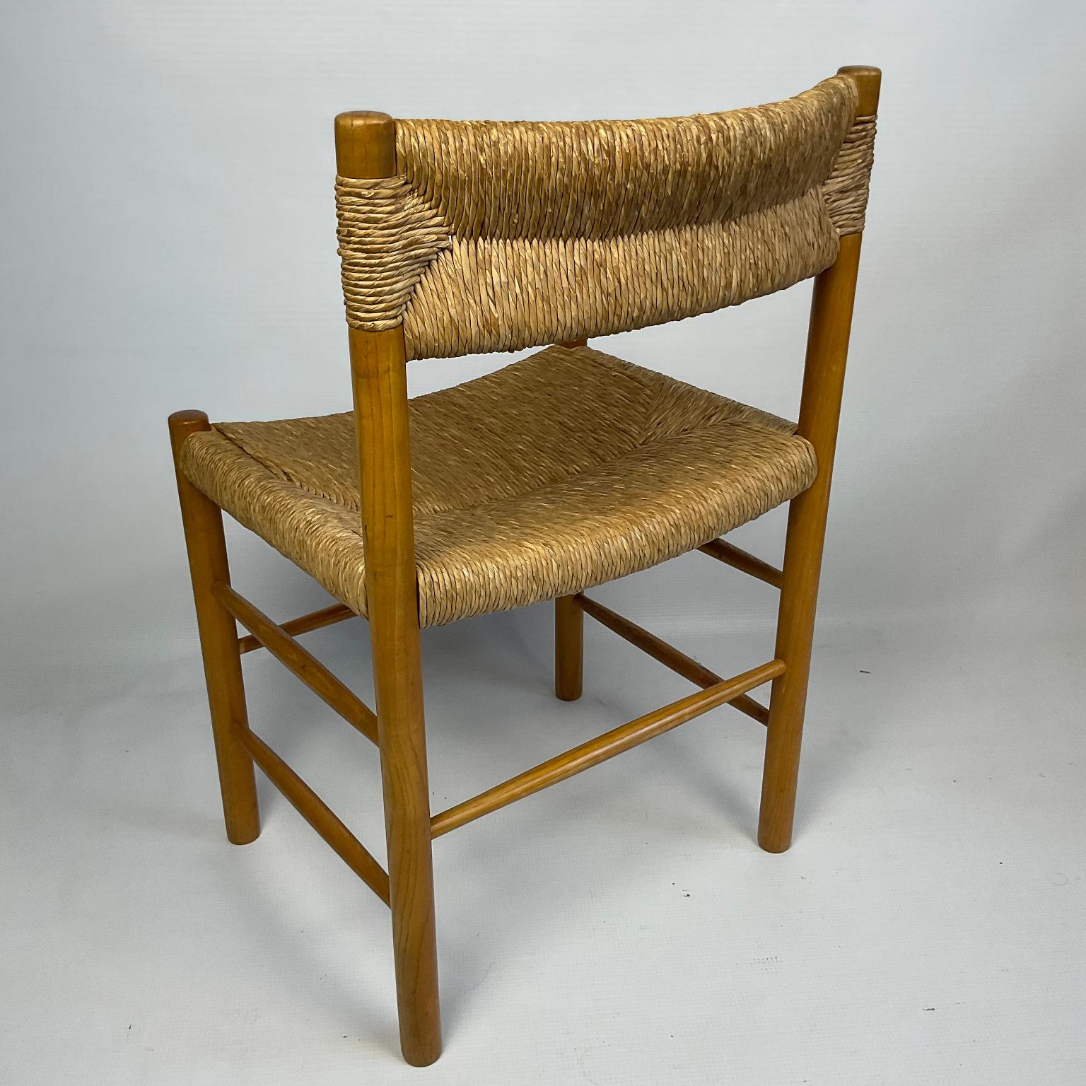 Hand-Crafted Set of Four Dordogne Chairs by Robert Sentou for Charlotte Perriand France 1960s For Sale
