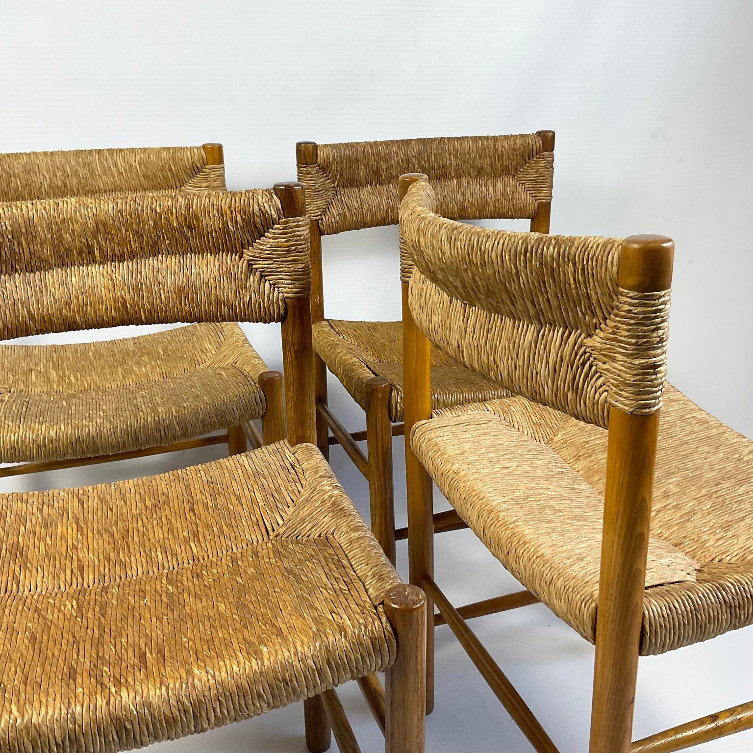 Set of Four Dordogne Chairs by Robert Sentou for Charlotte Perriand France 1960s In Good Condition For Sale In London, GB