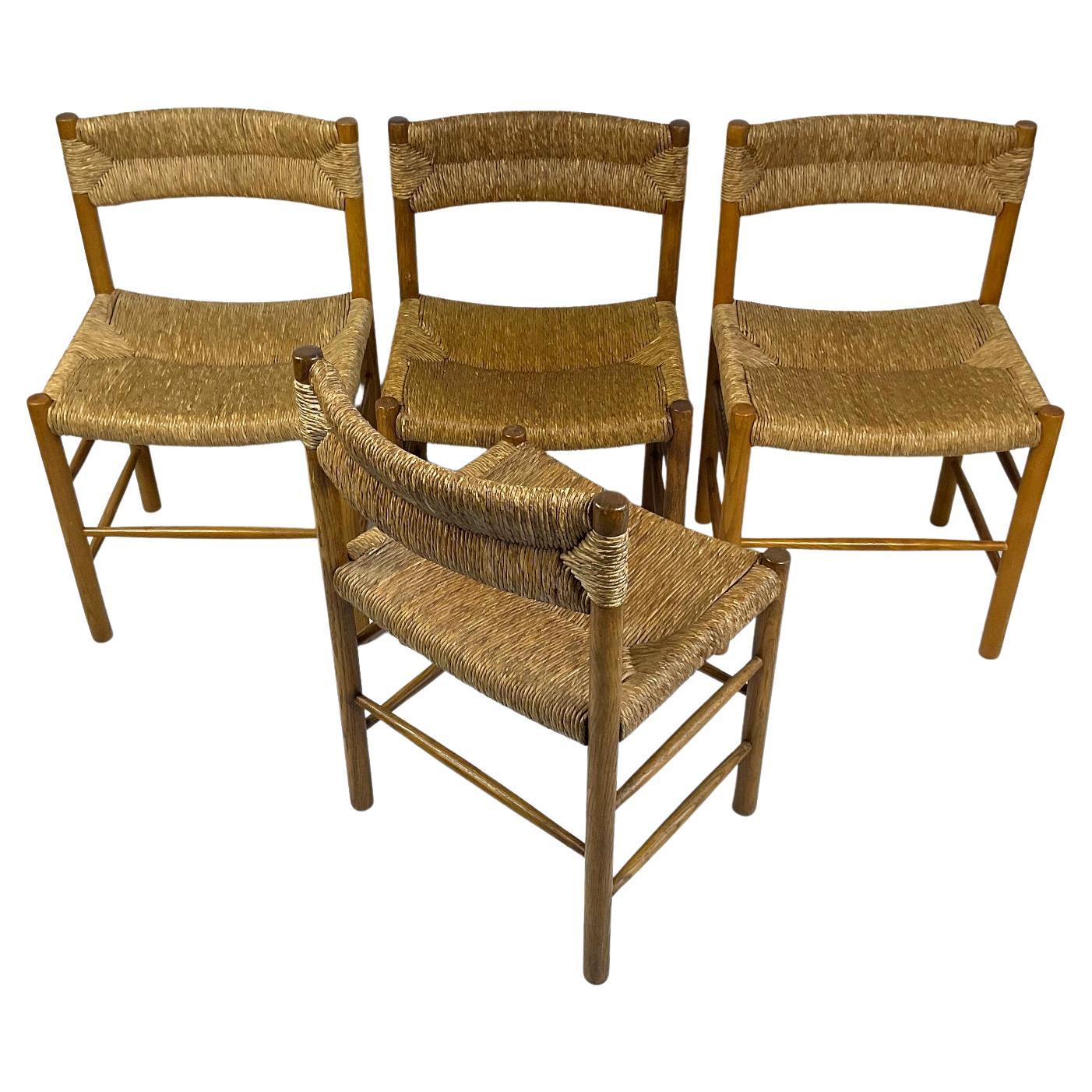 Set of Four Dordogne Chairs by Robert Sentou for Charlotte Perriand France 1960s For Sale