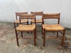 Ensemble de quatre chaises Dordogne de Charlotte Perriand pour Sentou, années 1960