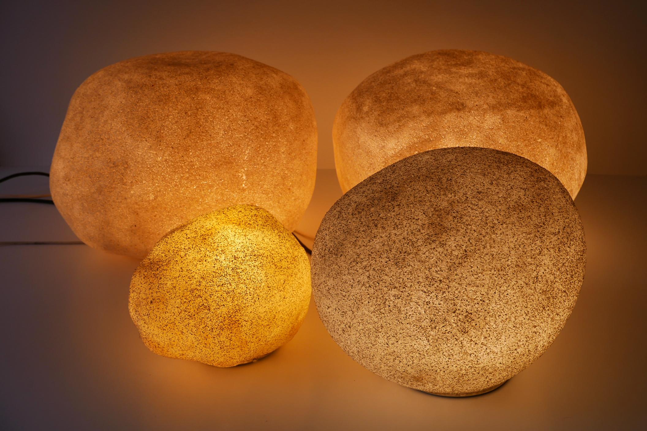 Resin Set of Four Dorra Rock Floor Lamps by André Cazenave for Atelier A and Tecta