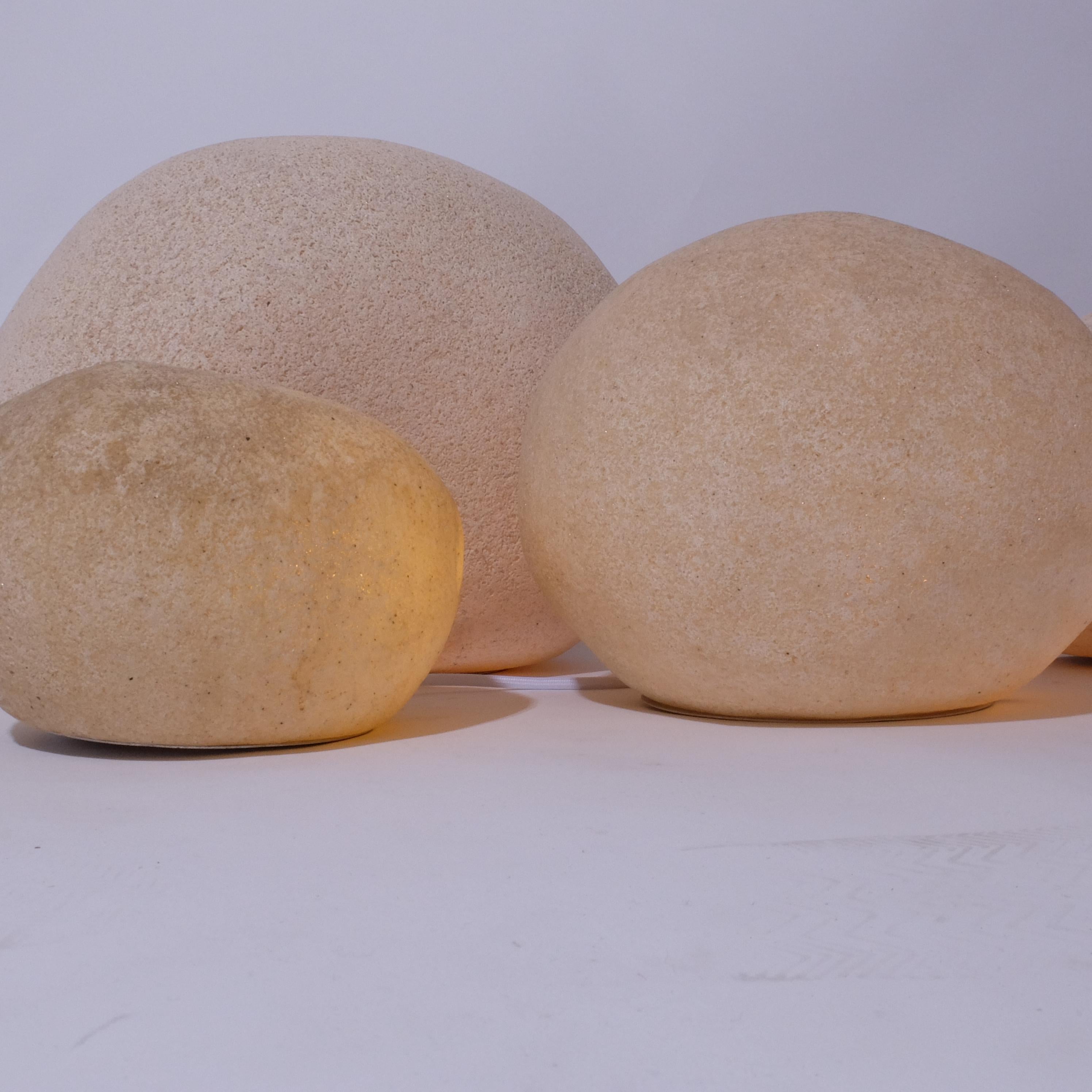 Set of Four Dorra Stone Rock Shaped Lamps by André Cazenave for Atelier A, 1960s 1