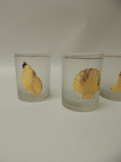 Set of Four Double Old-Fashioned Frosted Glass Drinking Glasses