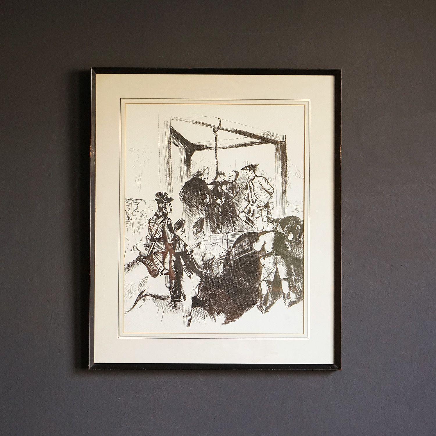Set von vier Vintage-Zeichnungen, die eine kaiserliche jurierte Schlacht darstellen, 20. Jahrhundert im Angebot 5