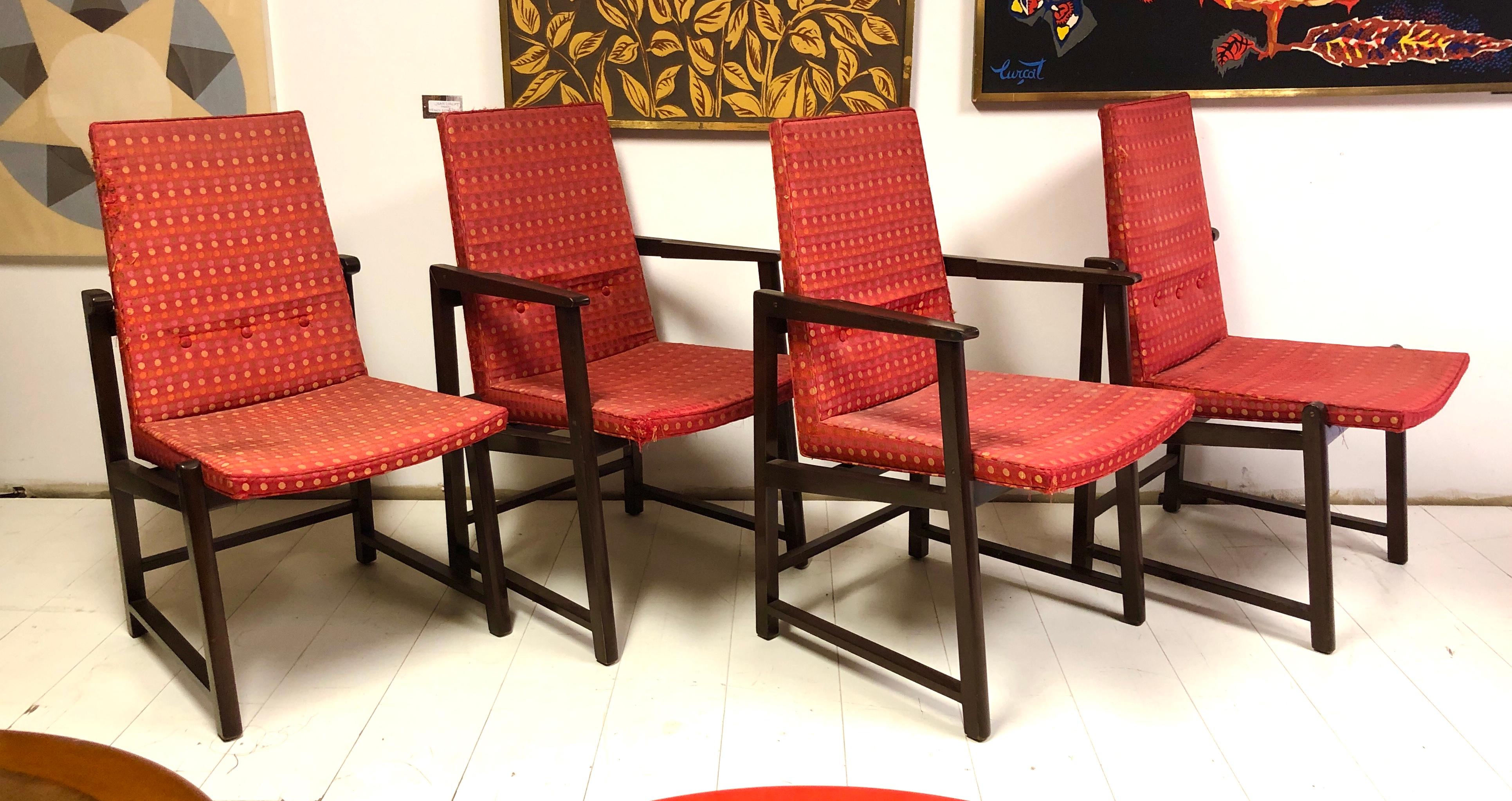 Mid-Century Modern Set of Four Dunbar Side Chairs For Sale